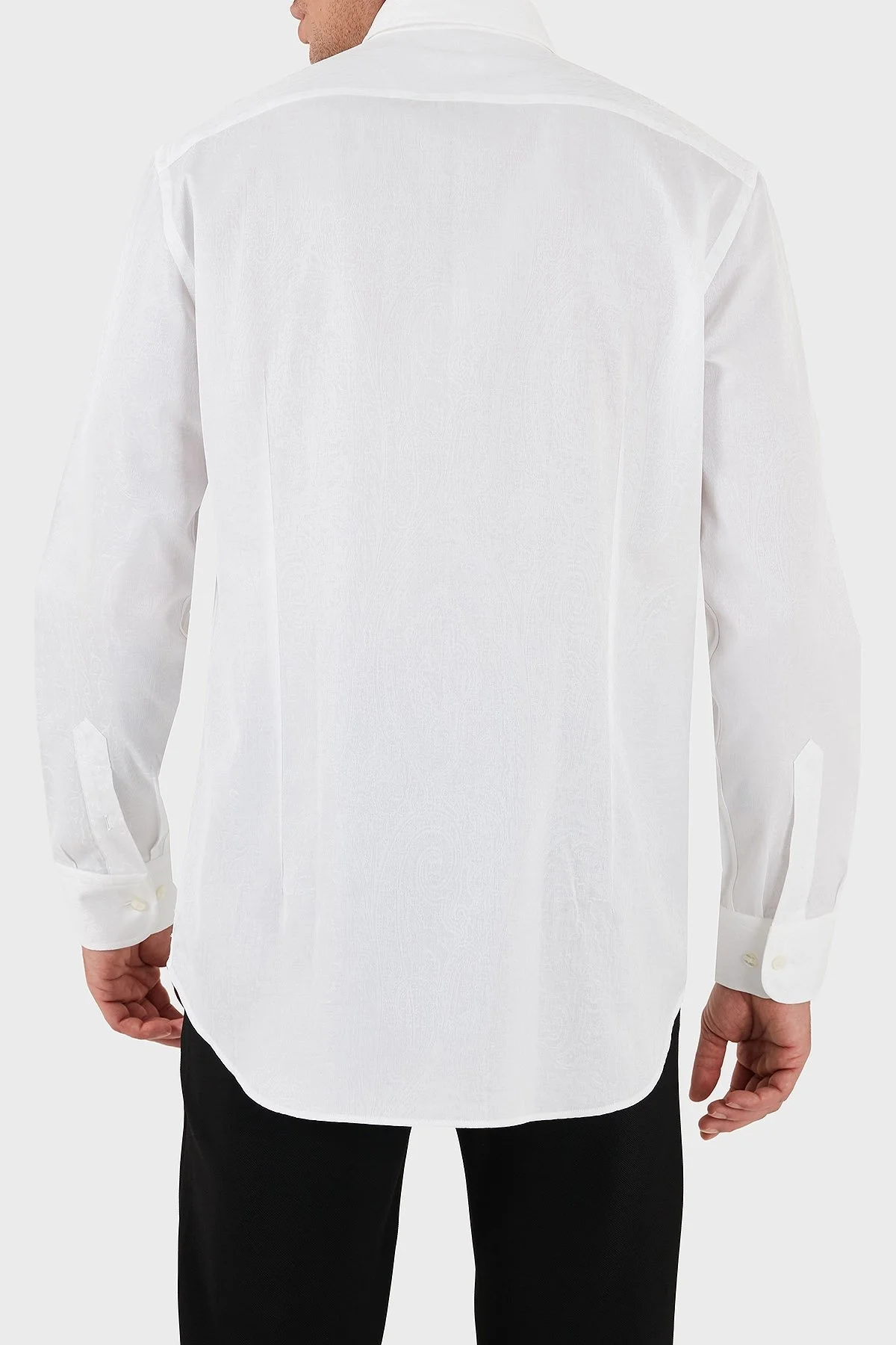 Etro Jakarlı % 100 Pamuk Regular Fit Düğmeli Yaka Erkek Gömlek MRIB0004 AQ043 W0800 BEYAZ - 3
