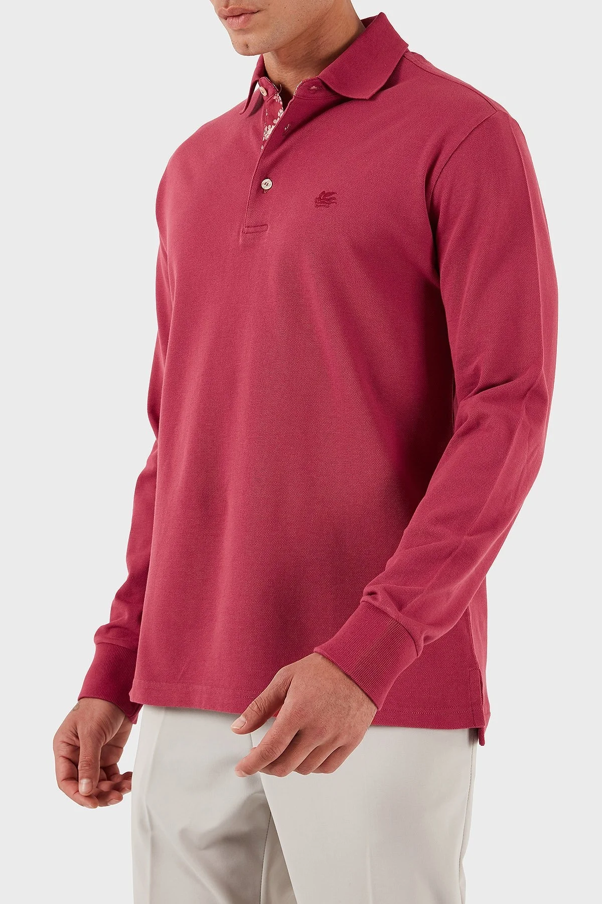Etro Logolu % 100 Pamuk Regular Fit Düğmeli Polo Yaka Erkek Sweat MRMD0013 AJ264 R3484 FUŞYA - 5