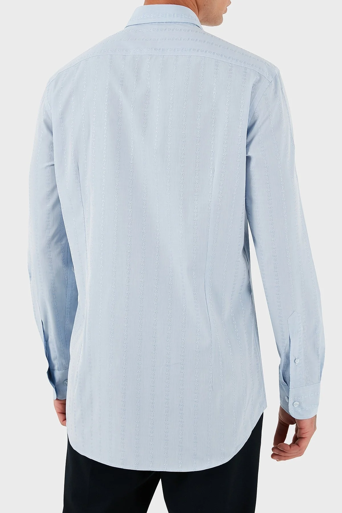 Etro Logolu % 100 Pamuk Regular Fit Uzun Kollu Erkek Gömlek MRIB000299 TR579 B0665 MAVİ - 2