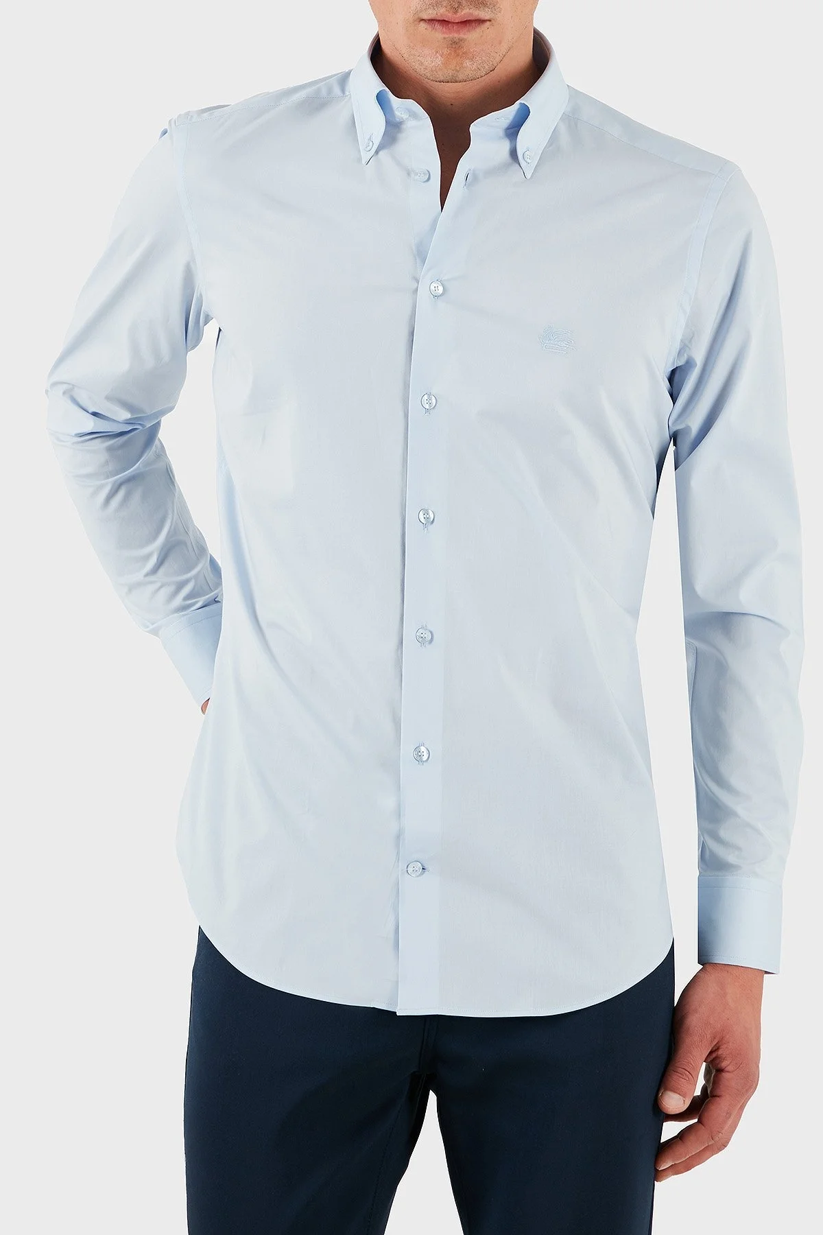 Etro Pamuklu Regular Fit Düğmeli Yaka Erkek Gömlek MRIB0006 AV607 B3033 MAVİ - 9