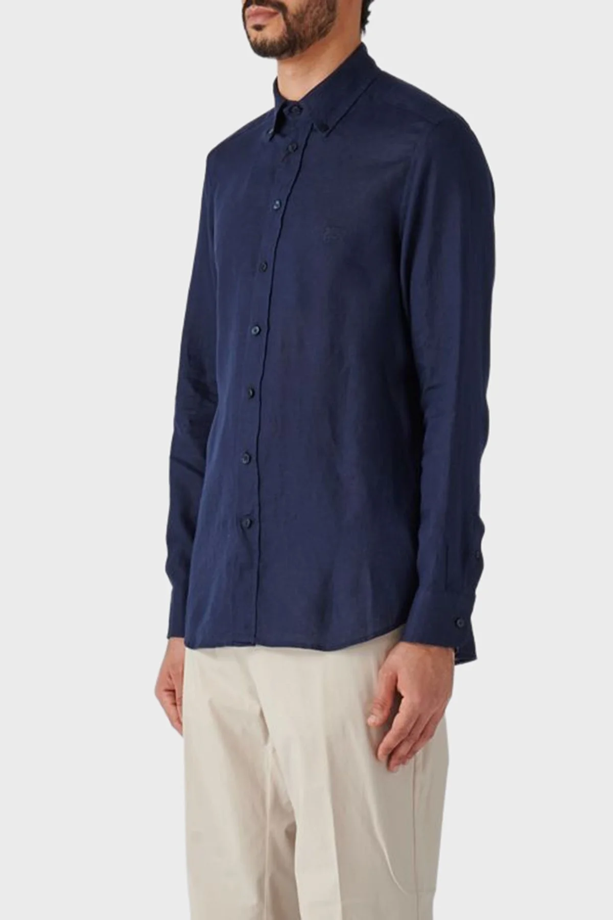 Etro Streç Pamuklu Regular Fit Düğmeli Yaka Erkek Gömlek MRIB0002 AV607 B0339 LACİVERT - 4