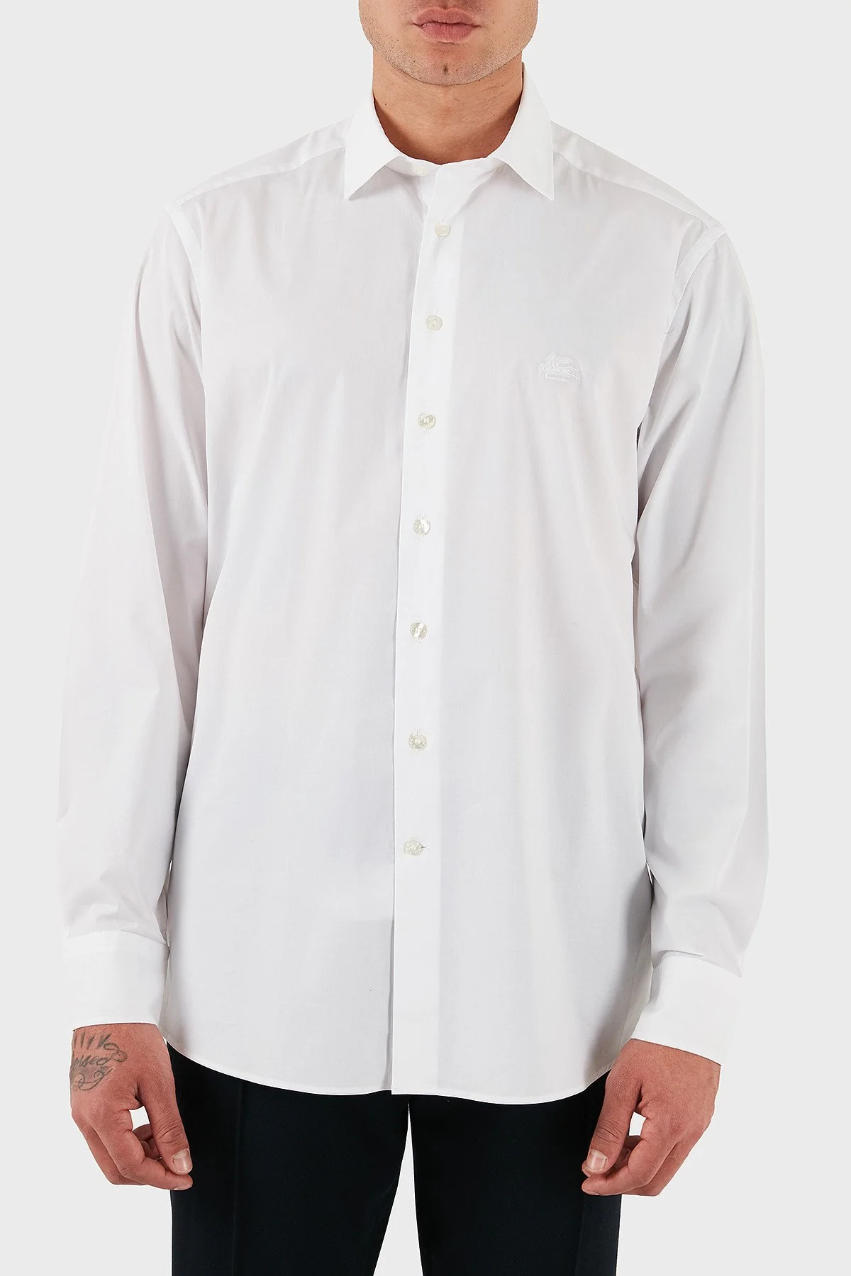 Etro Streç Pamuklu Regular Fit Düğmeli Yaka Erkek Gömlek MRIB0002 AV607 W0800 BEYAZ - 1
