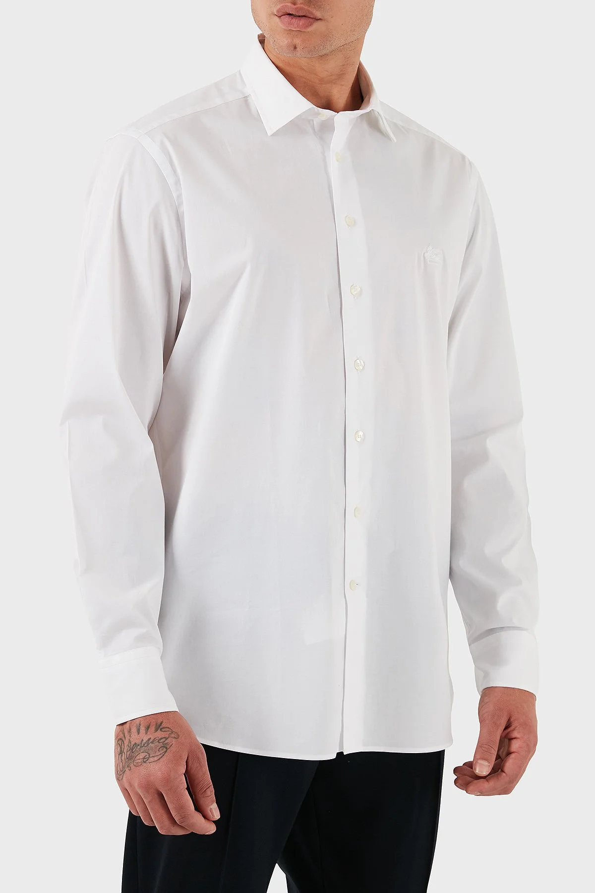 Etro Streç Pamuklu Regular Fit Düğmeli Yaka Erkek Gömlek MRIB0002 AV607 W0800 BEYAZ - 3