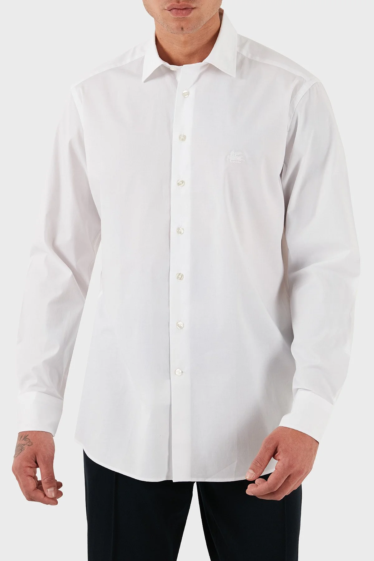Etro Streç Pamuklu Regular Fit Düğmeli Yaka Erkek Gömlek MRIB0002 AV607 W0800 BEYAZ - 5