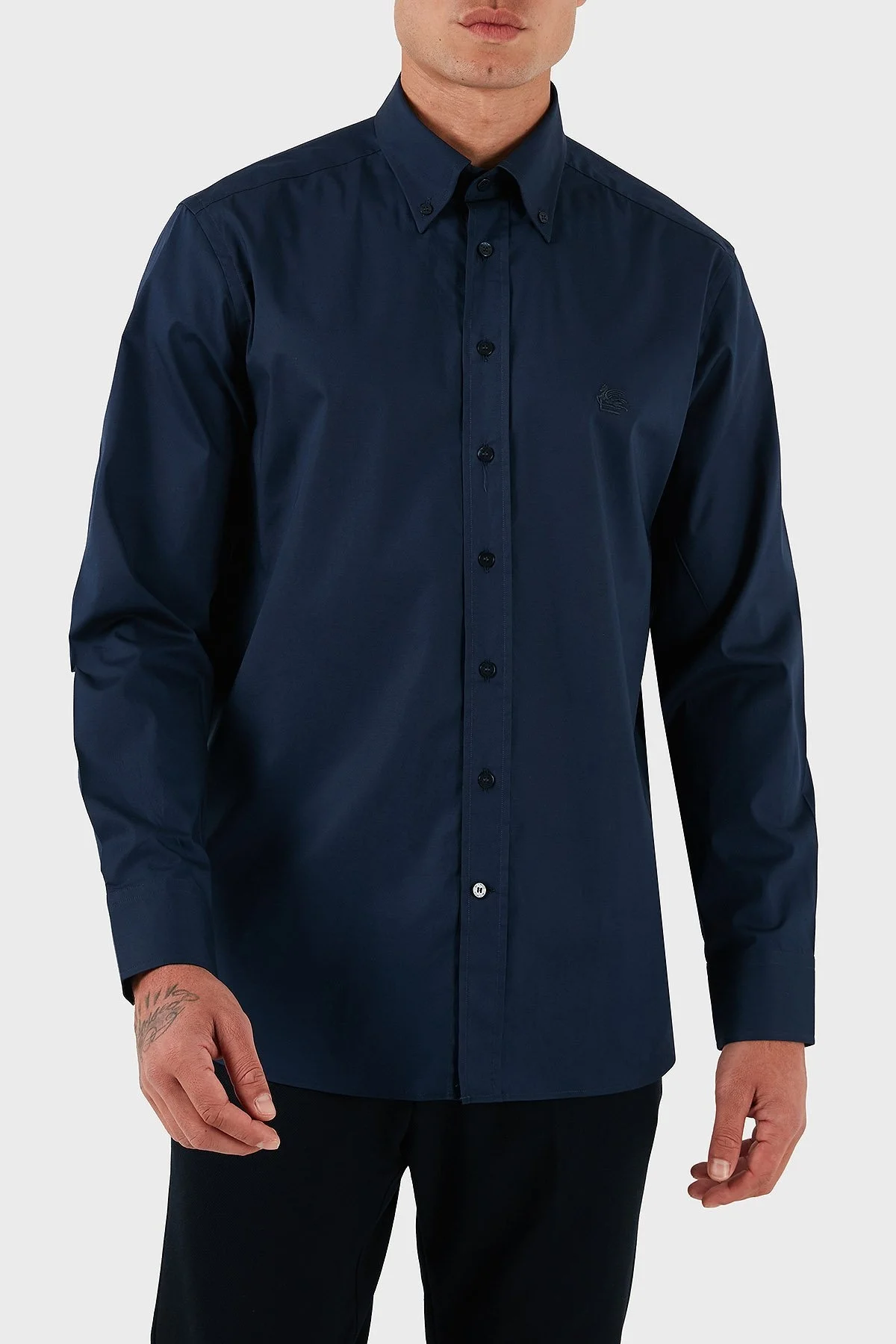 Etro Streç Pamuklu Regular Fit Düğmeli Yaka Erkek Gömlek MRIB0004 AV607 B0339 LACİVERT - 3
