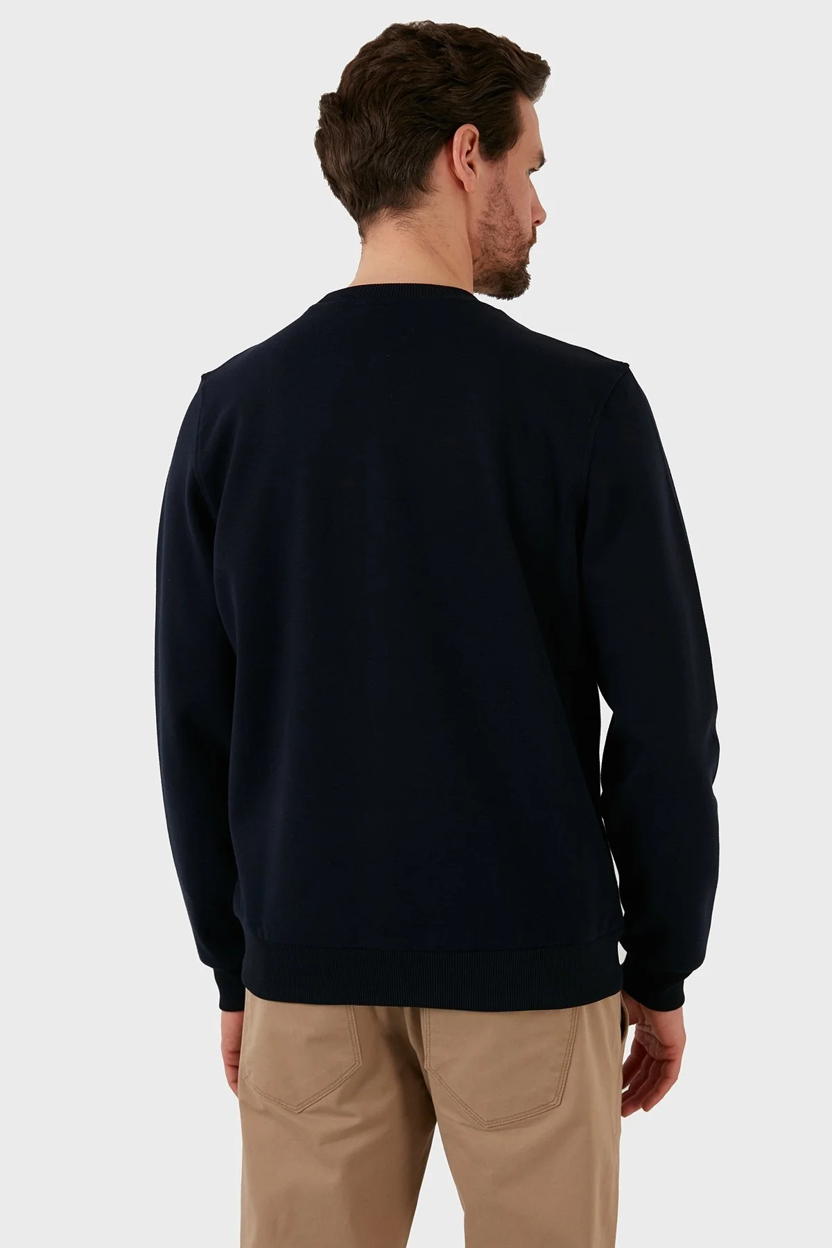 Exxe Baskılı Regular Fit Bisiklet Yaka Pamuklu Erkek Sweat 6141002 LACİVERT - 5