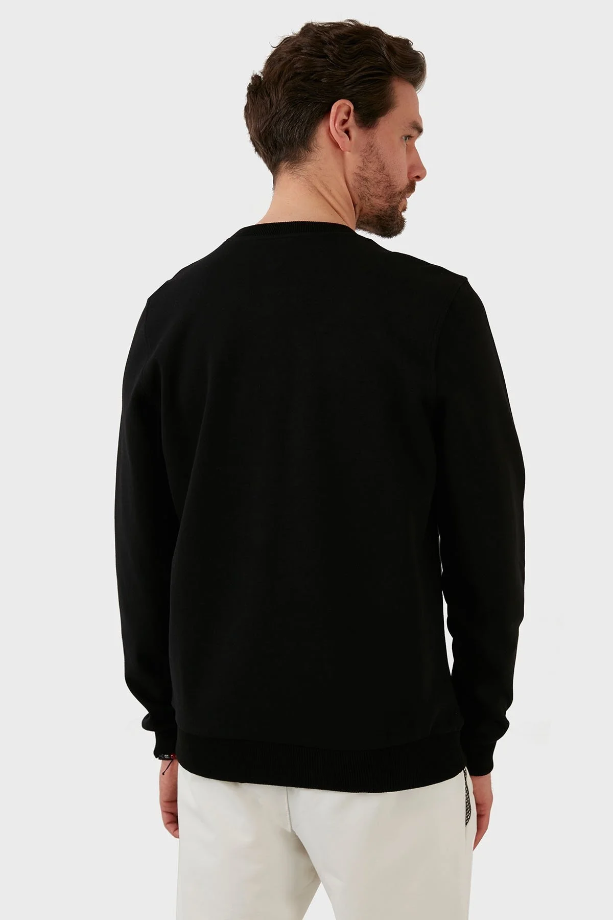 Exxe Baskılı Regular Fit Bisiklet Yaka Pamuklu Erkek Sweat 6141002 SİYAH - 5