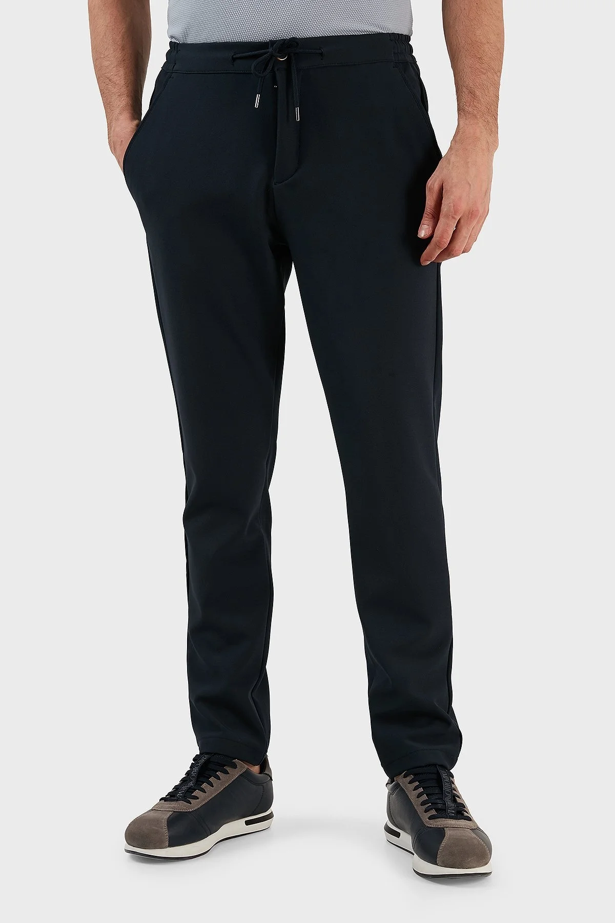 Exxe Belden Bağlamalı Cepli Normal Bel Düz Paça Regular Fit Erkek Pantolon 630GBT19 LACİVERT - 2