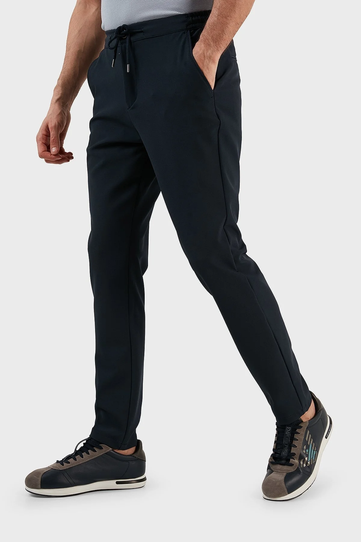 Exxe Belden Bağlamalı Cepli Normal Bel Düz Paça Regular Fit Erkek Pantolon 630GBT19 LACİVERT - 3