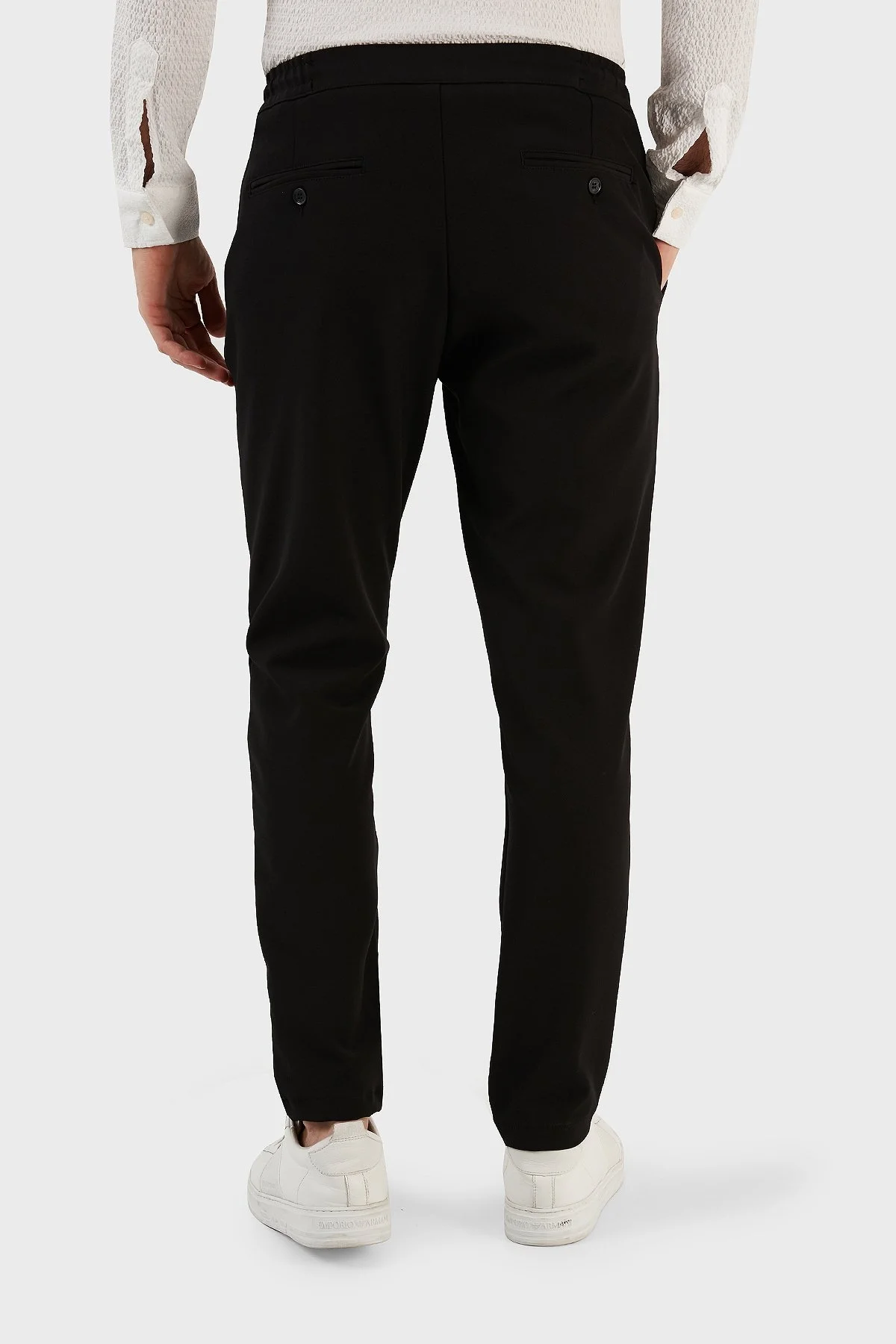 Exxe Belden Bağlamalı Cepli Normal Bel Düz Paça Regular Fit Erkek Pantolon 630GBT19 SİYAH - 5