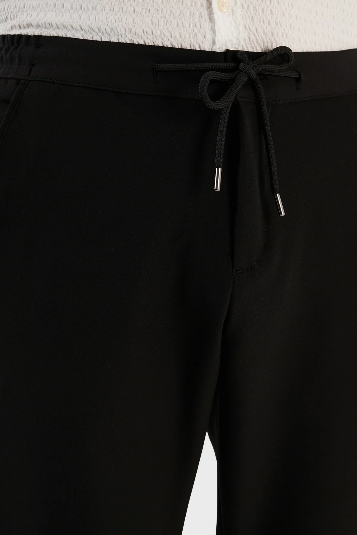 Exxe Belden Bağlamalı Cepli Normal Bel Düz Paça Regular Fit Erkek Pantolon 630GBT19 SİYAH - 6