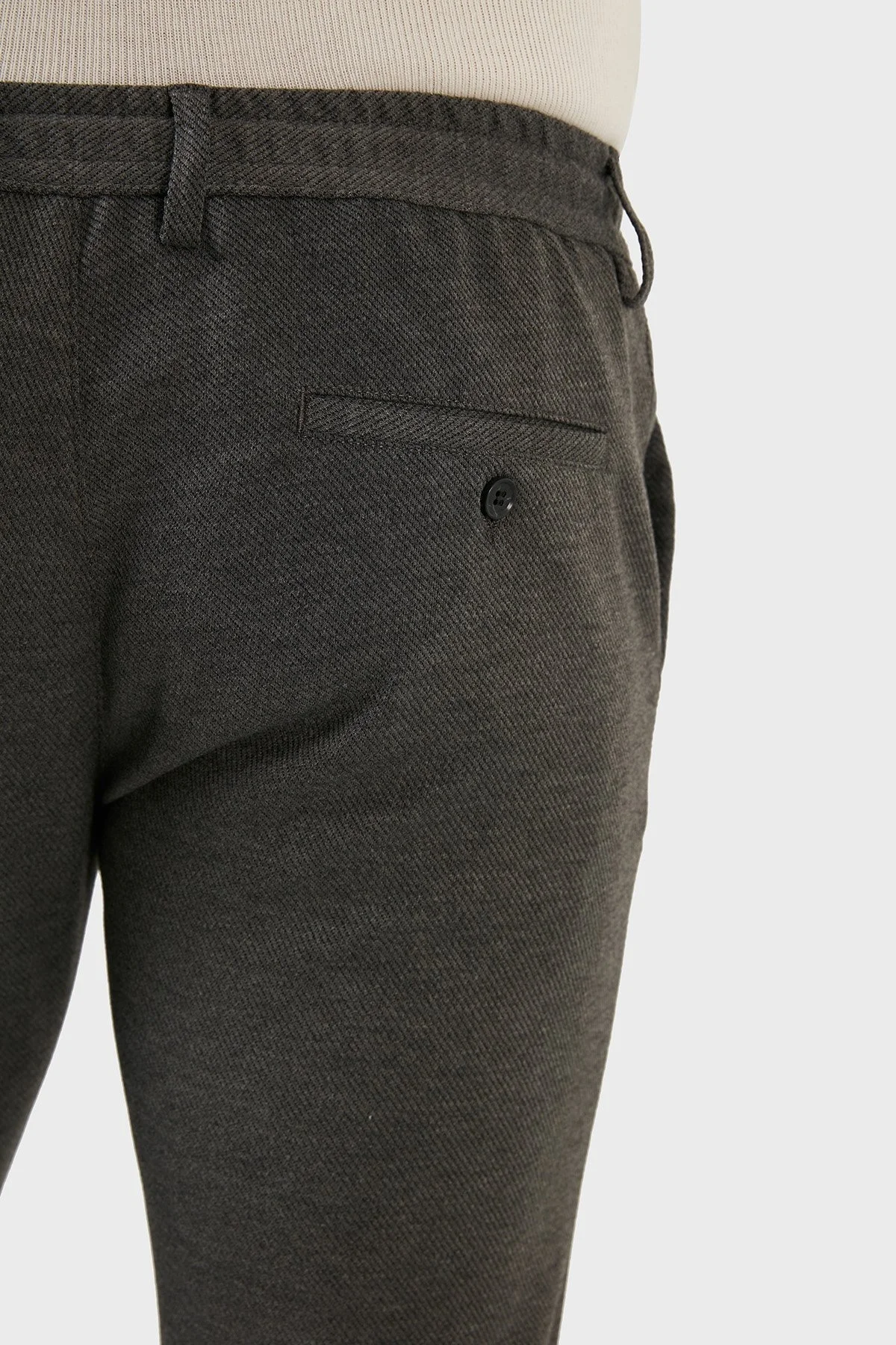 Exxe Belden Bağlamalı Normal Bel Slim Fit Erkek Pantolon 630GBK01 ANTRASİT - 7