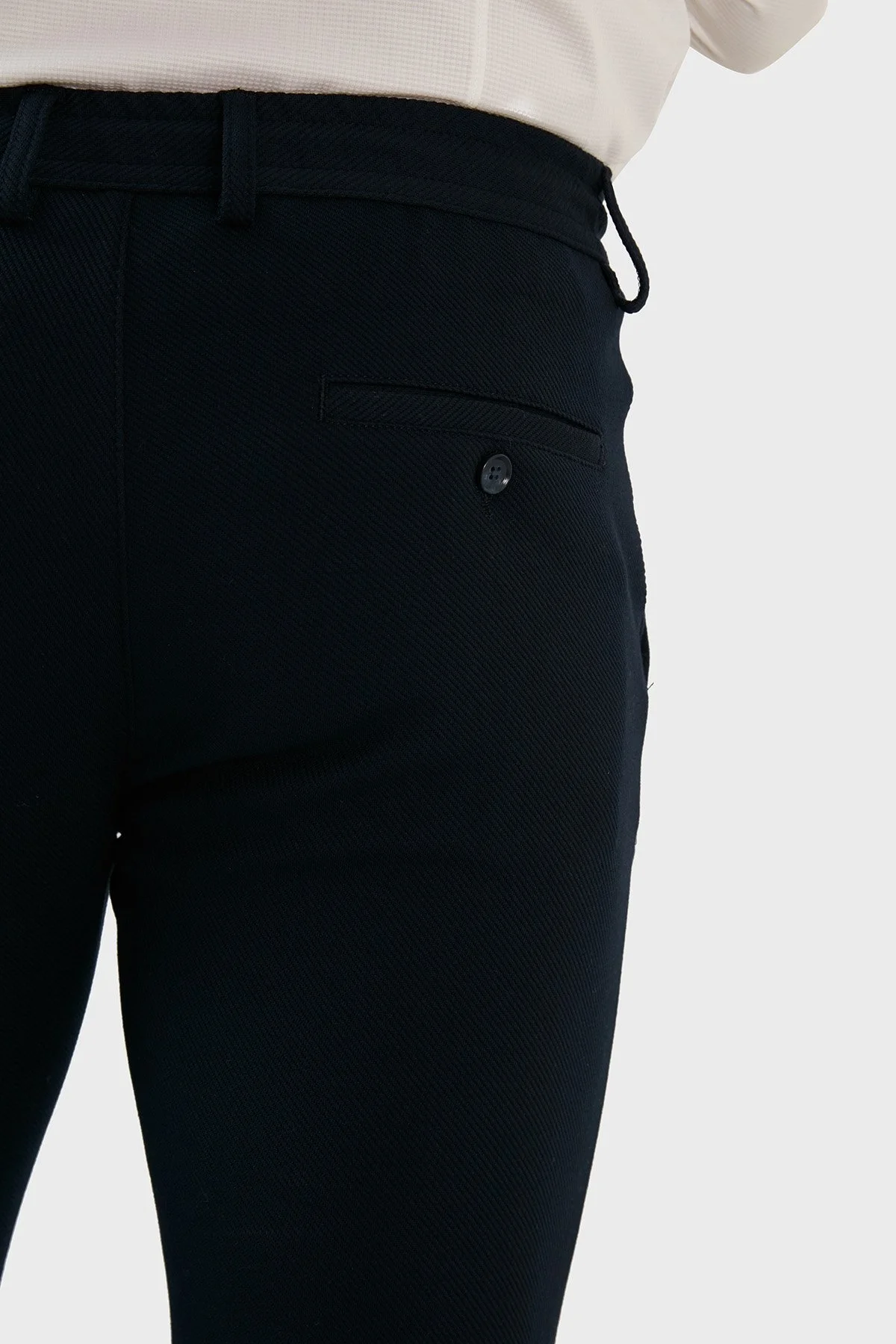 Exxe Belden Bağlamalı Normal Bel Slim Fit Erkek Pantolon 630GBK01 LACİVERT - 7