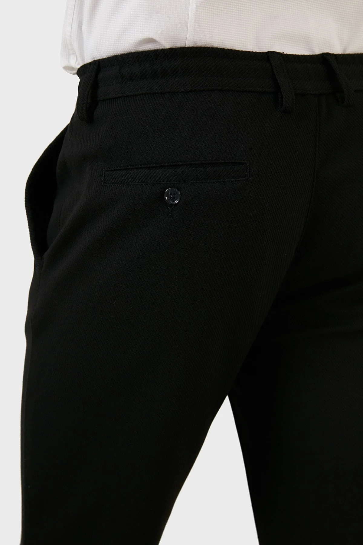 Exxe Belden Bağlamalı Normal Bel Slim Fit Erkek Pantolon 630GBK01 SİYAH - 7