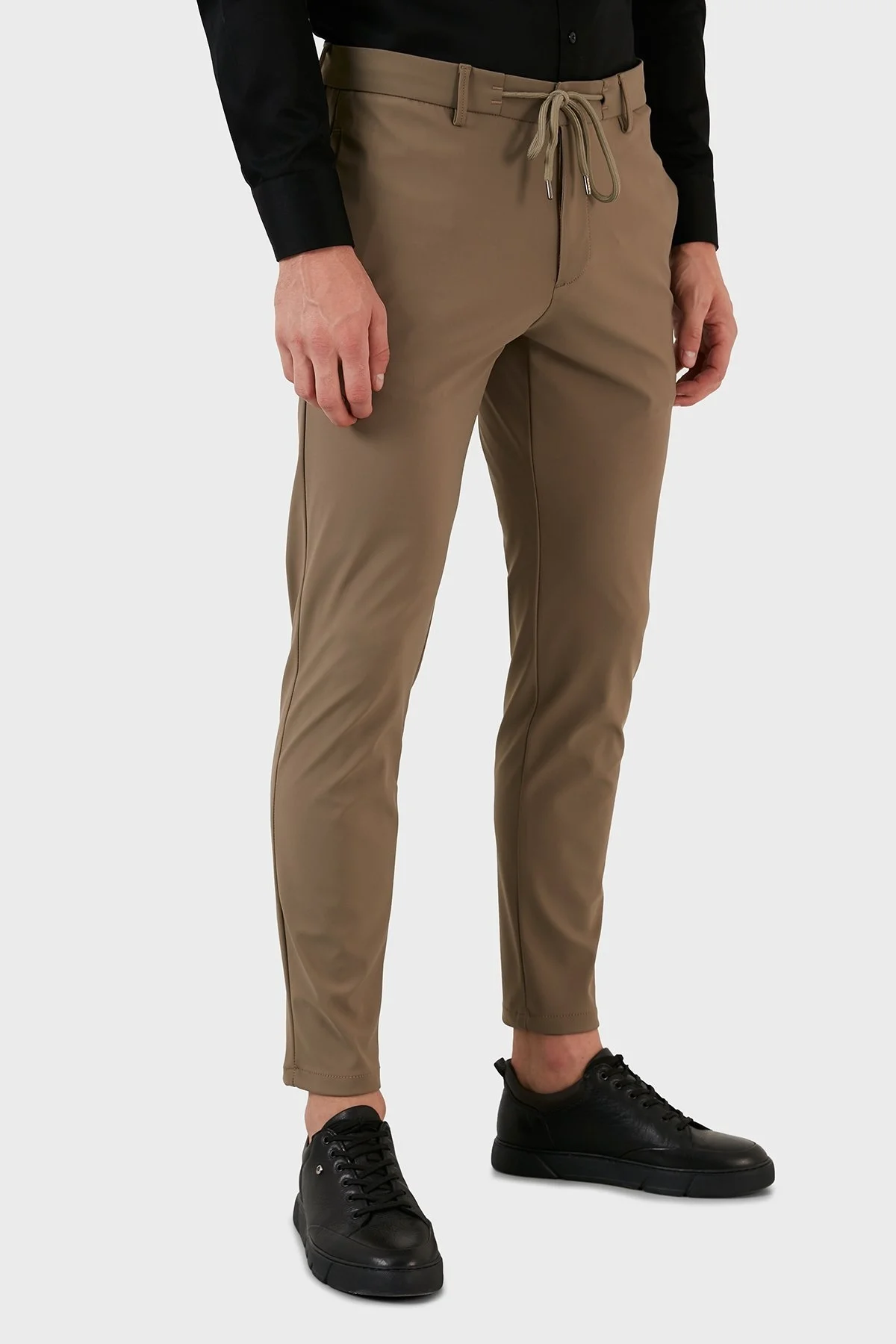 Exxe Belden Bağlamalı Regular Fit Chino Erkek Pantolon 630GBK10 BEJ - 3