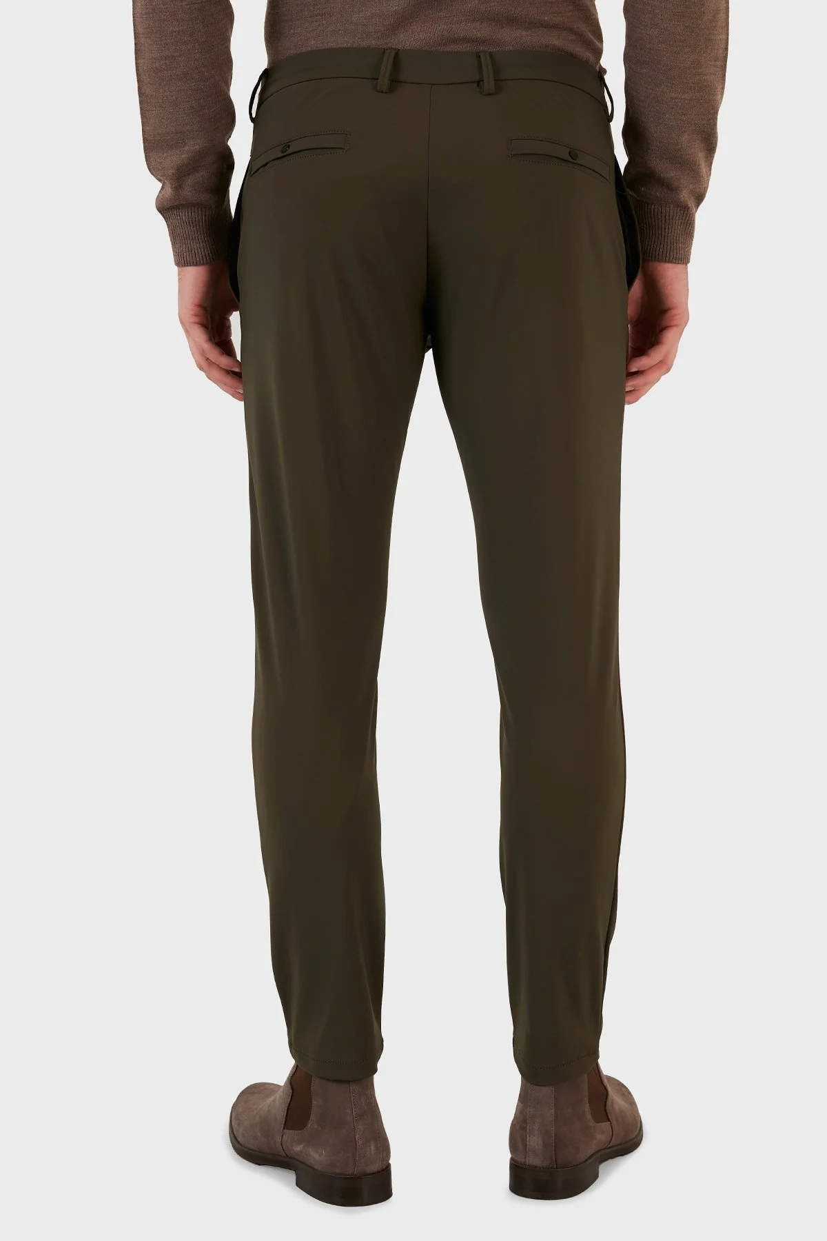 Exxe Belden Bağlamalı Regular Fit Chino Erkek Pantolon 630GBK10 HAKİ - 6