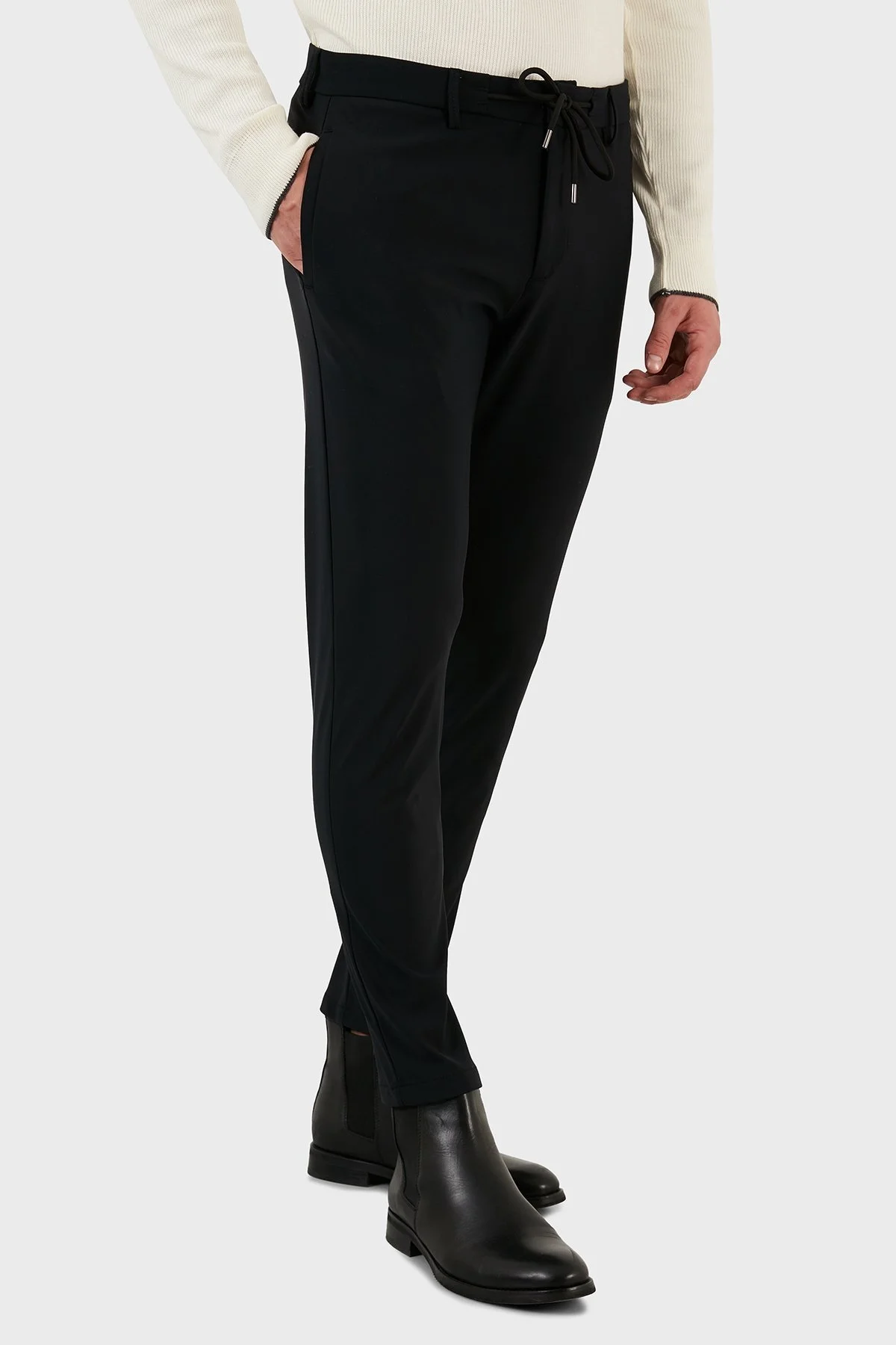 Exxe Belden Bağlamalı Regular Fit Chino Erkek Pantolon 630GBK10 SİYAH - 3