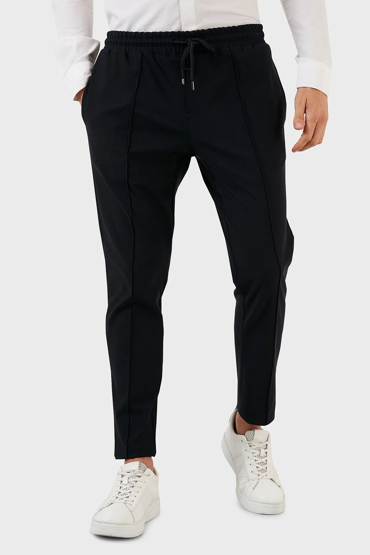 Exxe Belden Bağlamalı Regular Fit Chino Erkek Pantolon 630GBT102 LACİVERT - 1