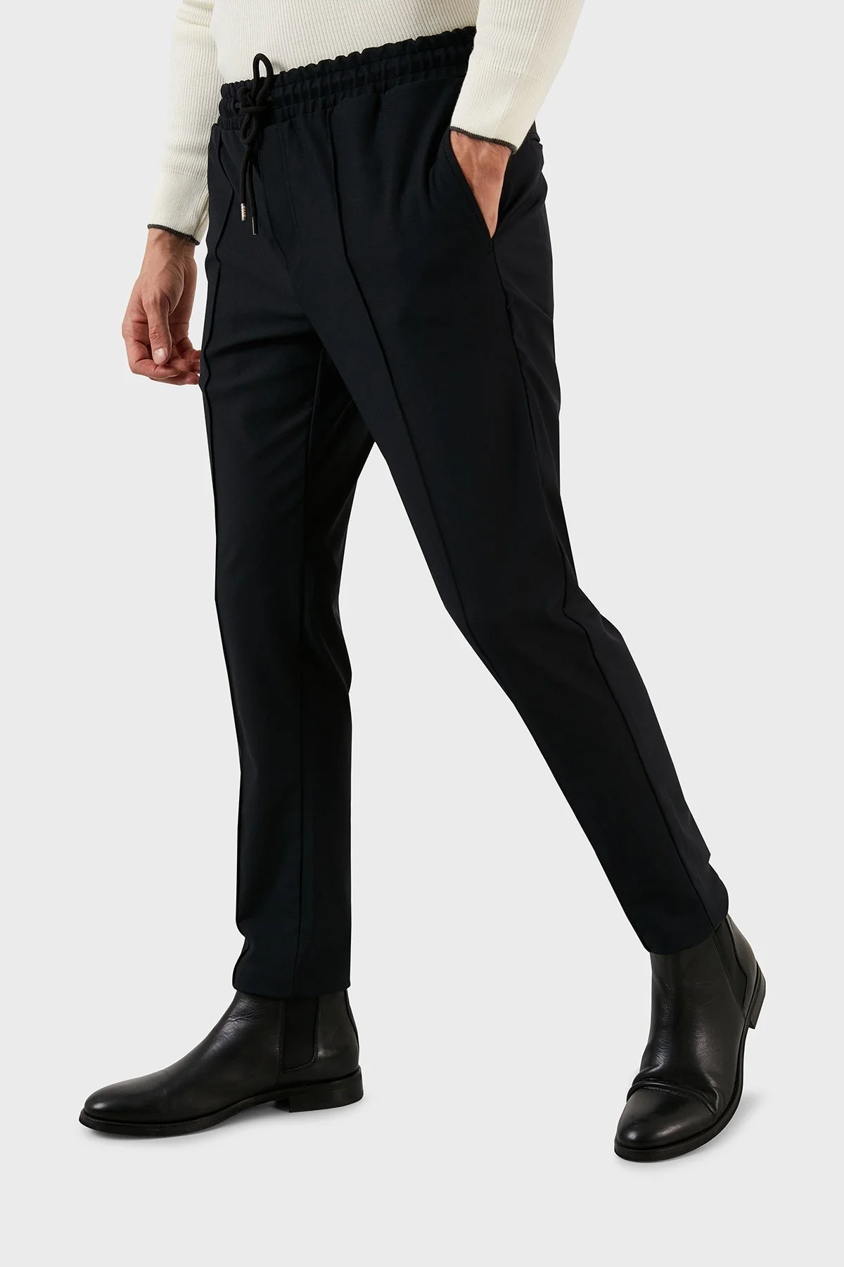 Exxe Belden Bağlamalı Regular Fit Chino Erkek Pantolon 630GBT102 SİYAH - 8