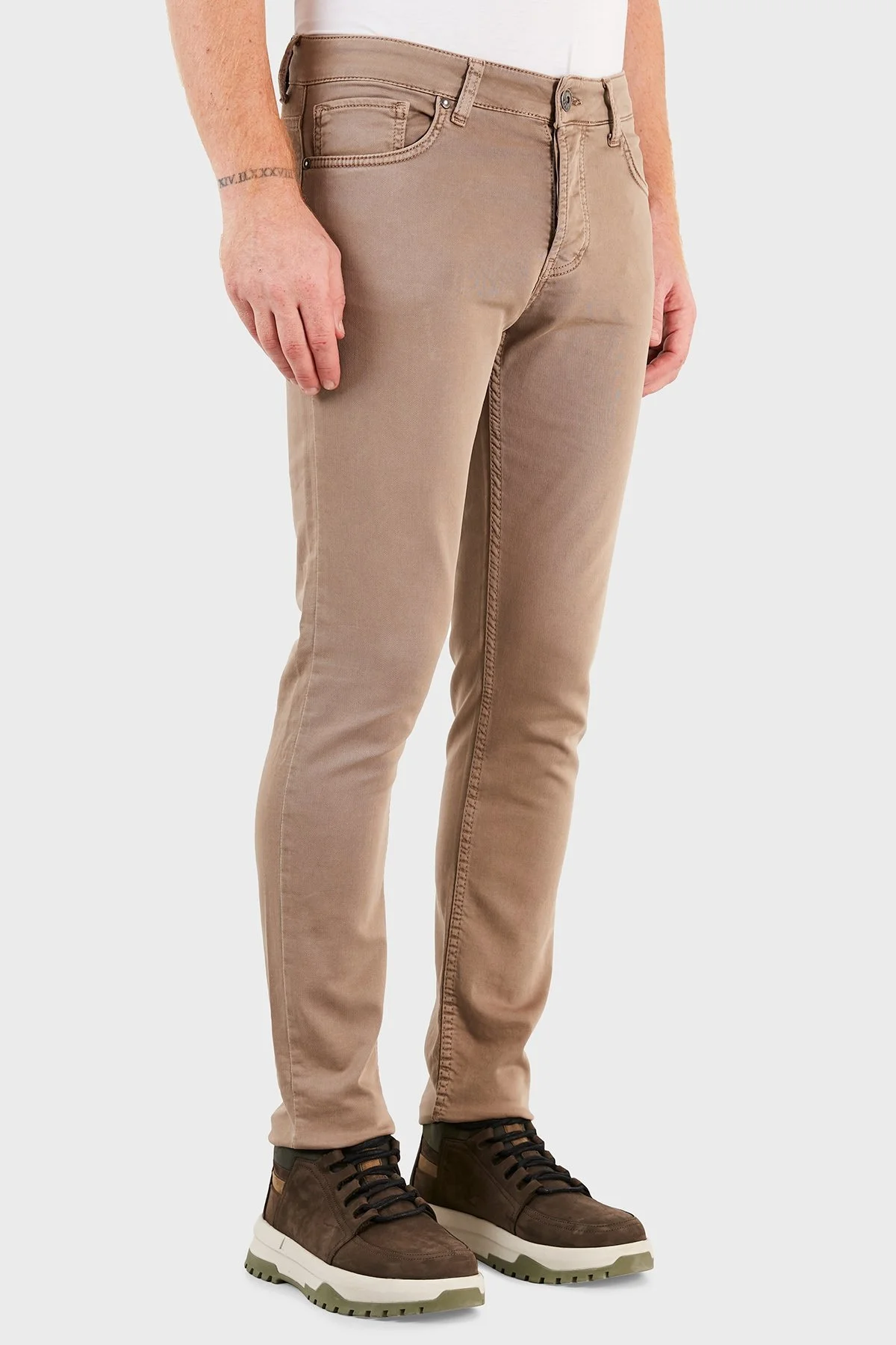 Exxe Slim Fit Cepli Pamuklu Jeans Erkek Kot Pantolon EX1001K0014BARTEZ TOPRAK - 5