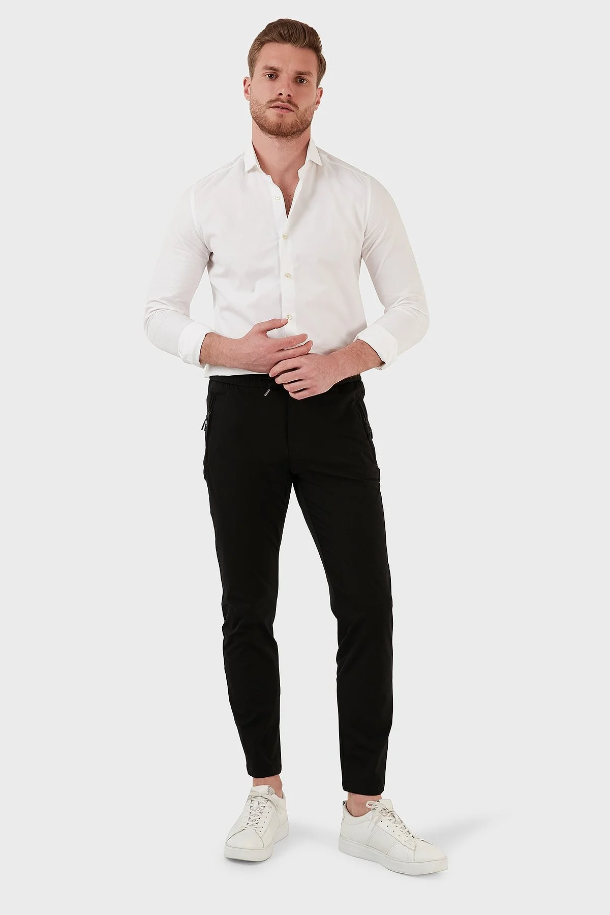 Exxe Normal Bel Slim Fit Dar Paça Erkek Pantolon 630GMP09 SİYAH - 1