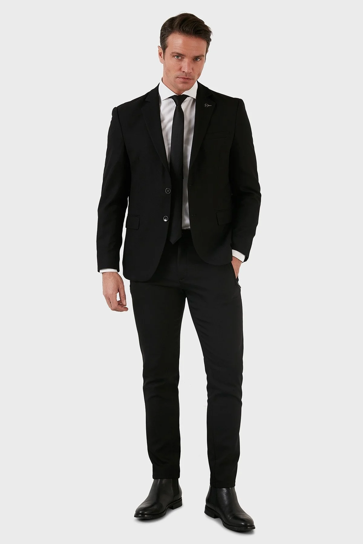 Exxe Normal Bel Slim Fit Klasik Kumaş Erkek Pantolon 630GBK04 SİYAH - 2