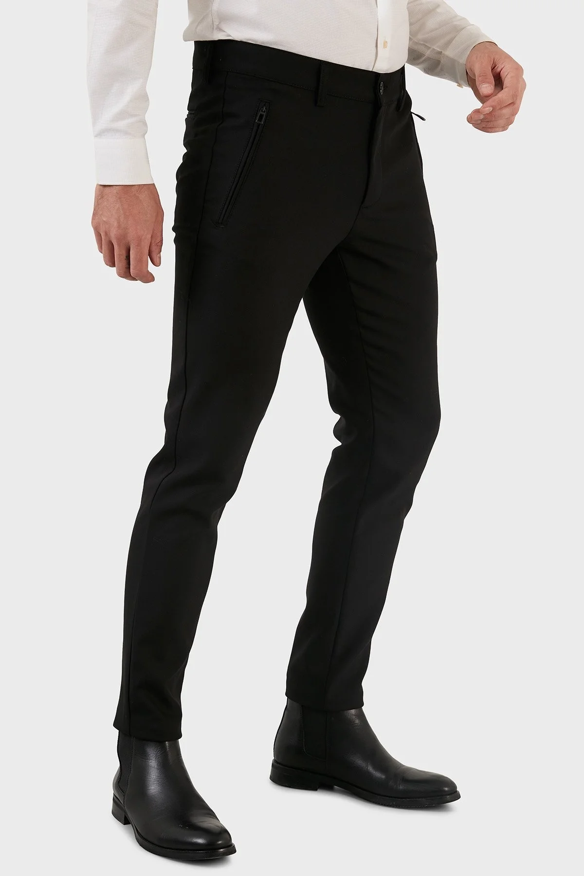 Exxe Normal Bel Slim Fit Klasik Kumaş Erkek Pantolon 630GBK04 SİYAH - 4