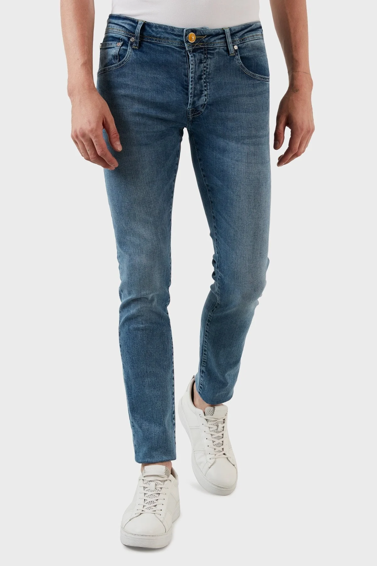 Exxe Normal Bel Slim Fit Pamuklu Jeans Erkek Kot Pantolon 629J018001 AÇIK MAVİ - 9