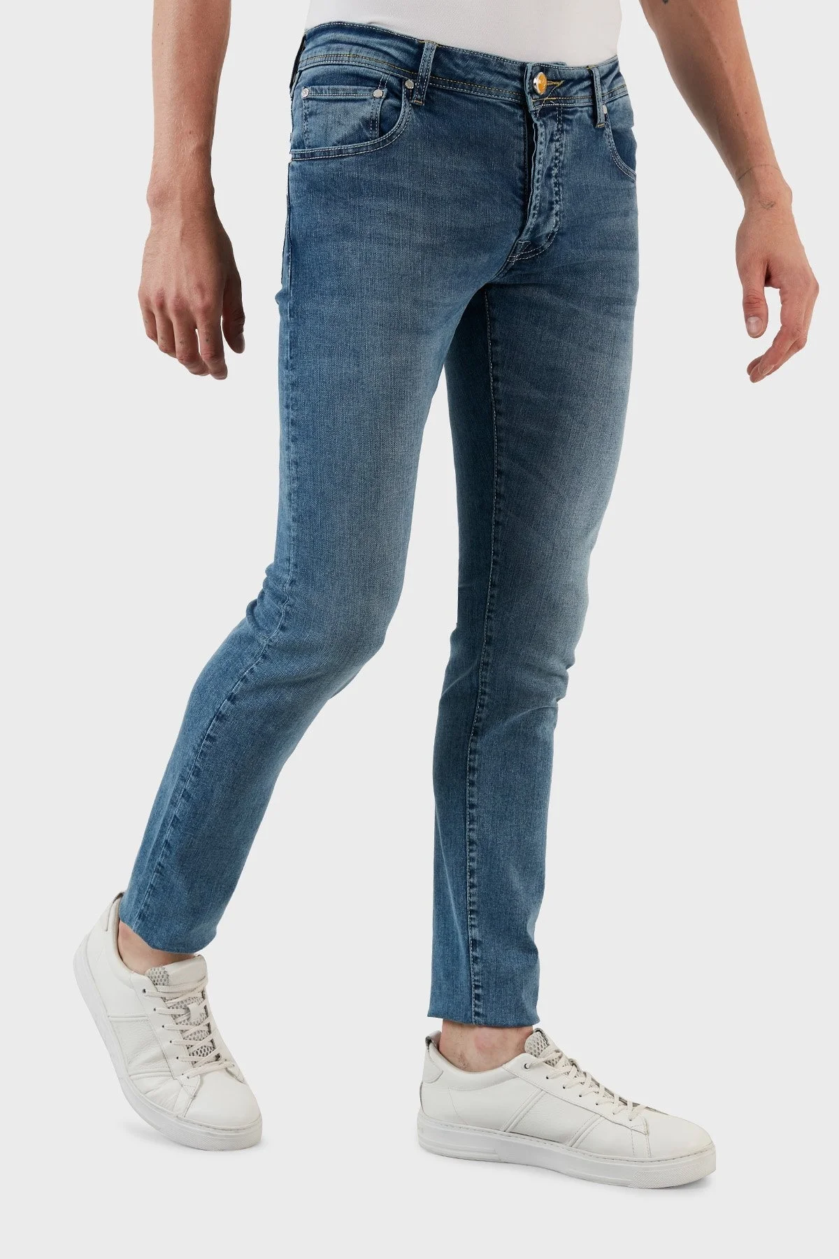 Exxe Normal Bel Slim Fit Pamuklu Jeans Erkek Kot Pantolon 629J018001 AÇIK MAVİ - 10