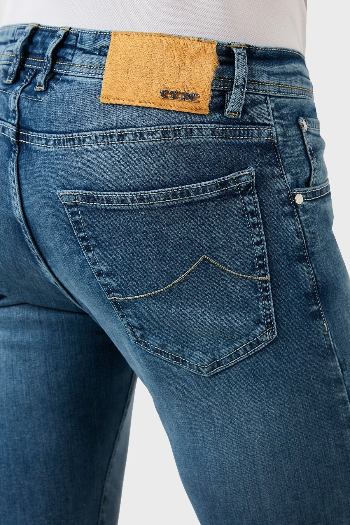 Exxe Normal Bel Slim Fit Pamuklu Jeans Erkek Kot Pantolon 629J018001 AÇIK MAVİ - 14