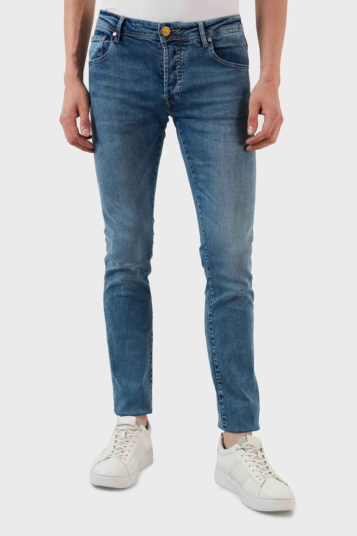 Exxe Normal Bel Slim Fit Pamuklu Jeans Erkek Kot Pantolon 629J018001 AÇIK MAVİ - 4