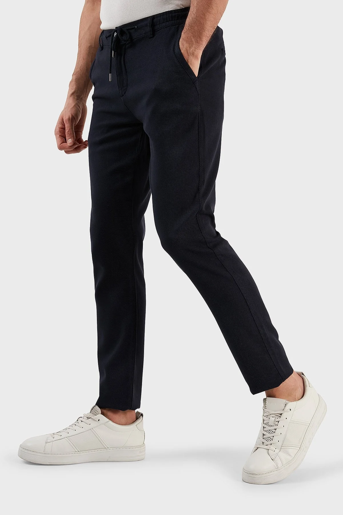 Exxe Pamuk Karışımlı Belden Bağlamalı Normal Bel Düz Paça Regular Fit Erkek Pantolon 630JORUNA LACİVERT - 3