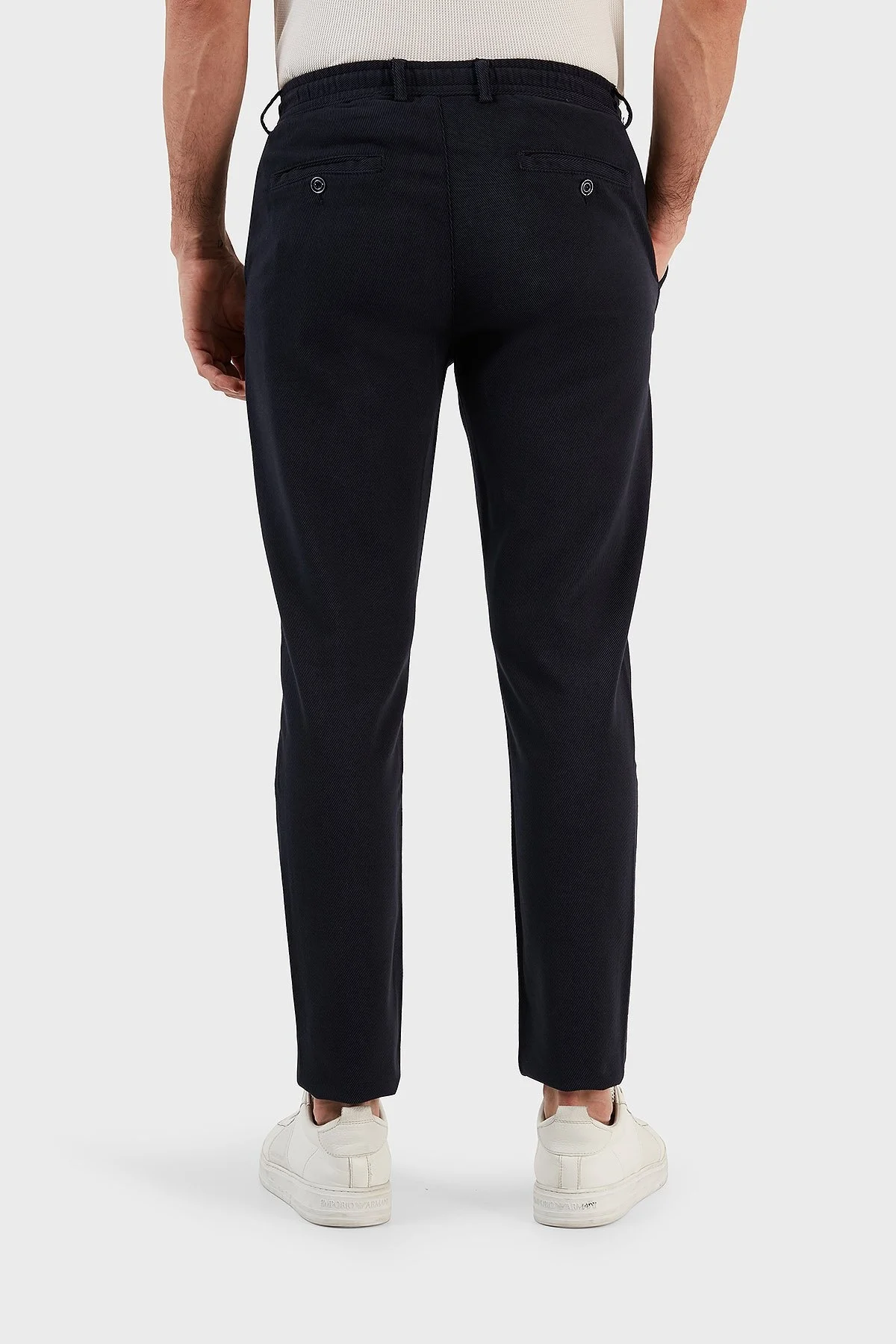 Exxe Pamuk Karışımlı Belden Bağlamalı Normal Bel Düz Paça Regular Fit Erkek Pantolon 630JORUNA LACİVERT - 4