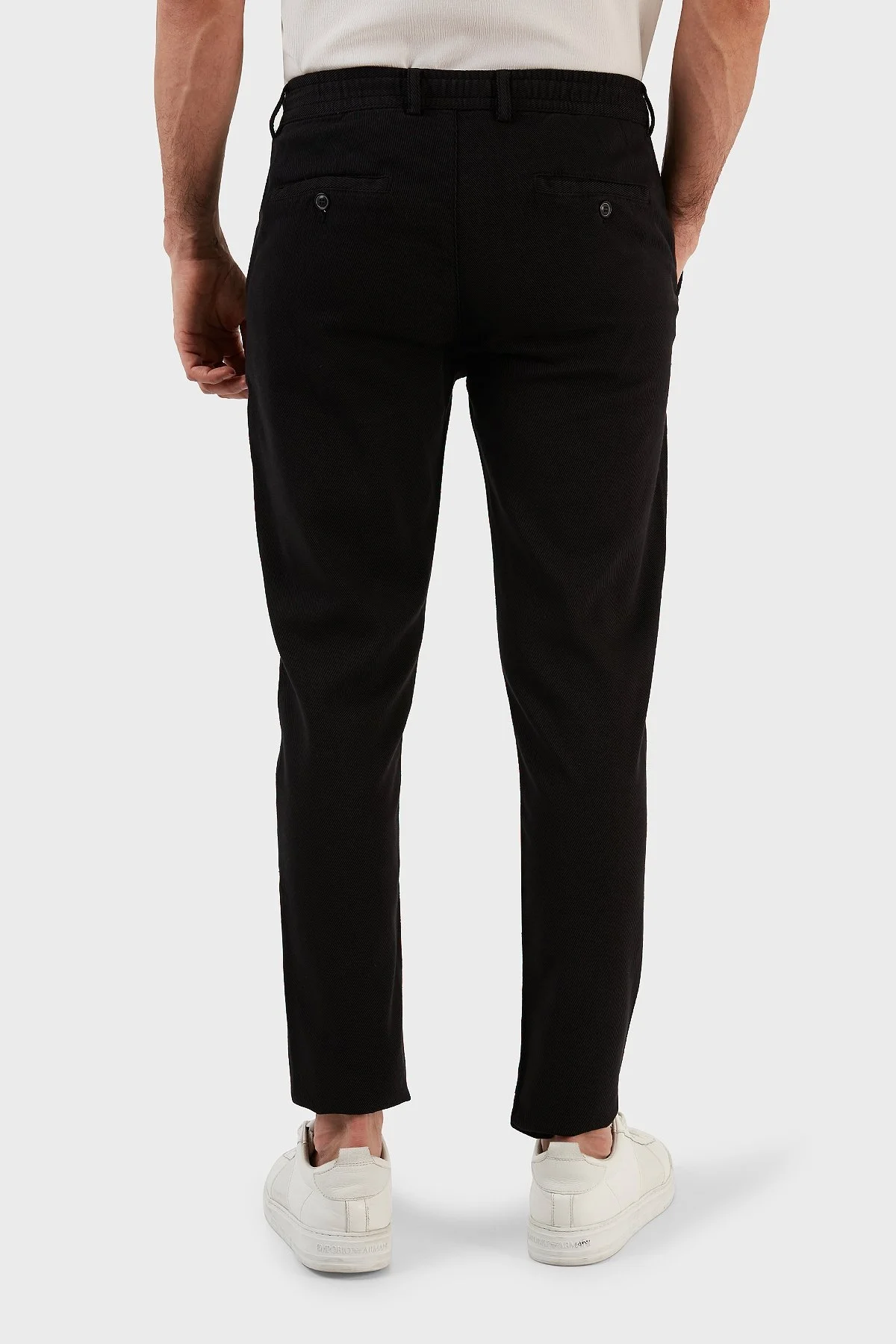 Exxe Pamuk Karışımlı Belden Bağlamalı Normal Bel Düz Paça Regular Fit Erkek Pantolon 630JORUNA SİYAH - 4