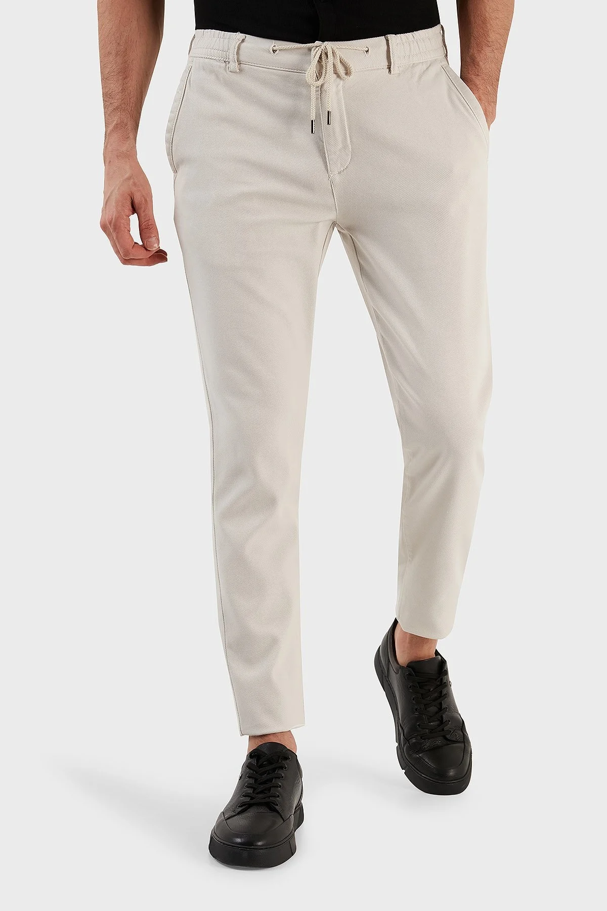 Exxe Pamuk Karışımlı Belden Bağlamalı Normal Bel Düz Paça Regular Fit Erkek Pantolon 630JORUNA TAŞ - 2