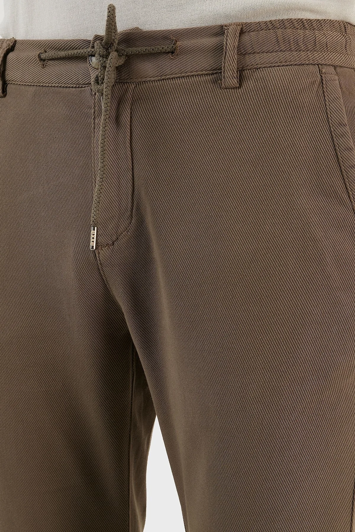 Exxe Pamuk Karışımlı Belden Bağlamalı Normal Bel Düz Paça Regular Fit Erkek Pantolon 630JORUNA VİZON - 6