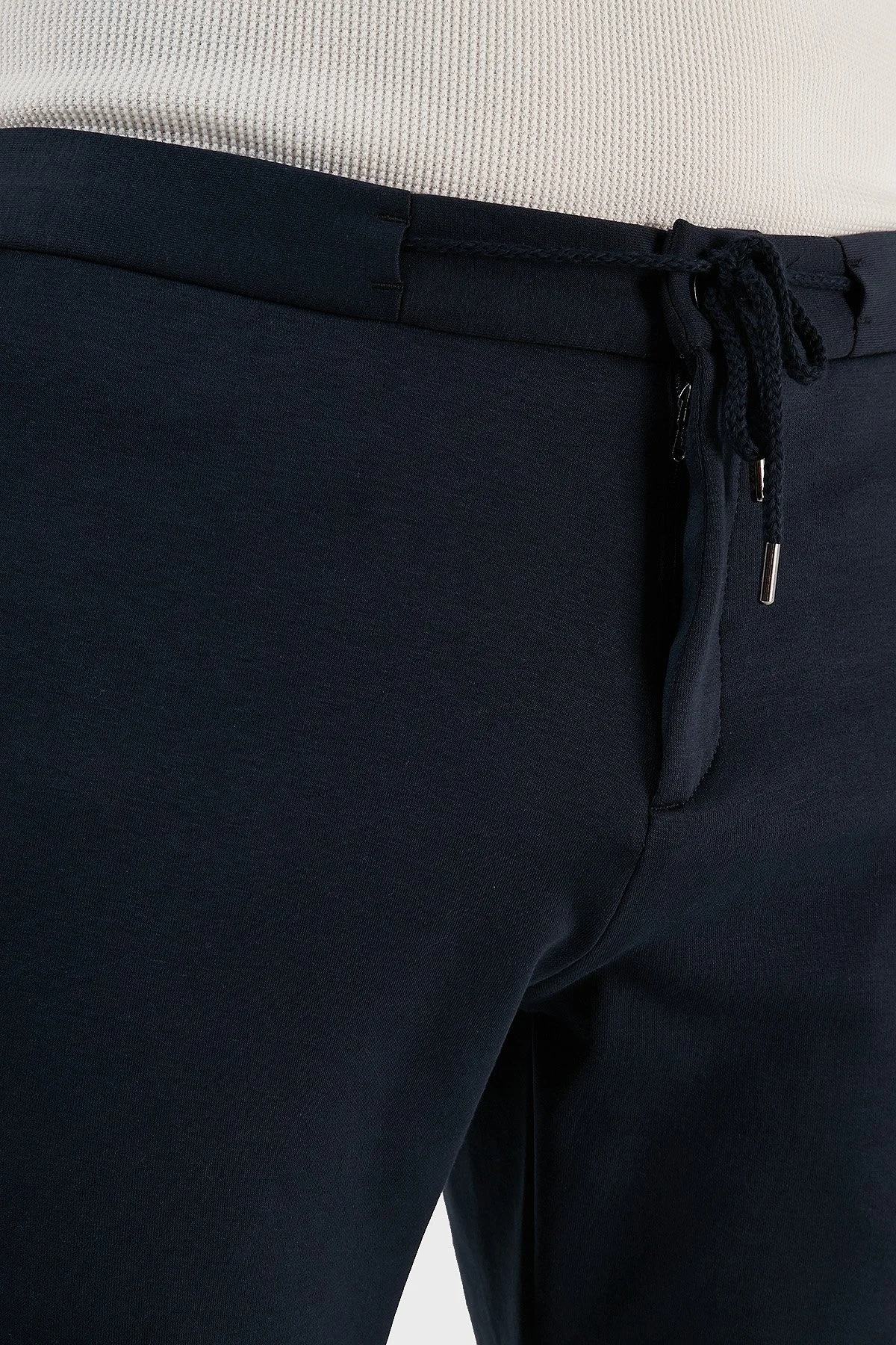 Exxe Pamuk Karışımlı Belden Bağlamalı Normal Bel Düz Paça Slim Fit Erkek Pantolon 630GBT52A LACİVERT - 6