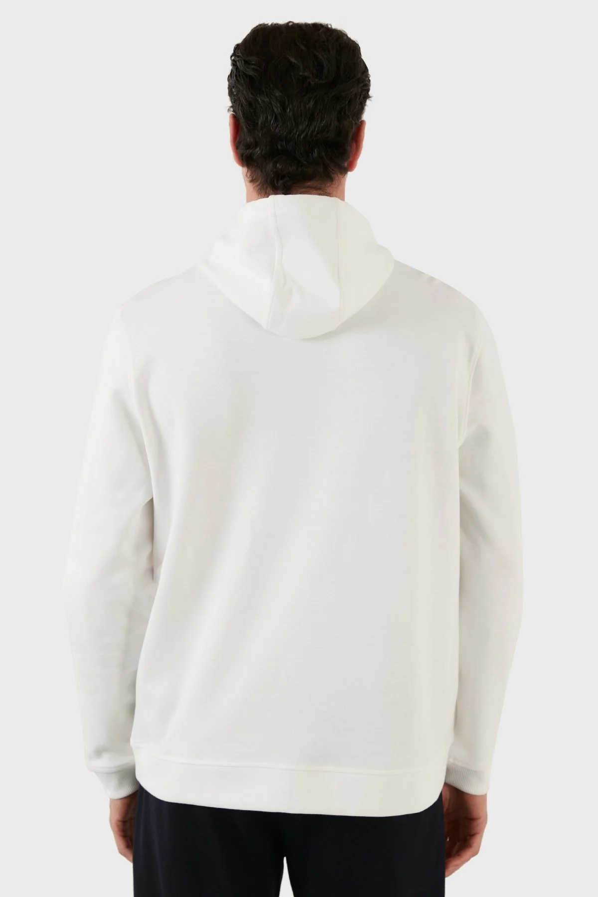 Exxe Pamuklu Baskılı Kanguru Cepli Kapüşonlu Erkek Sweat 6141003 EKRU - 4