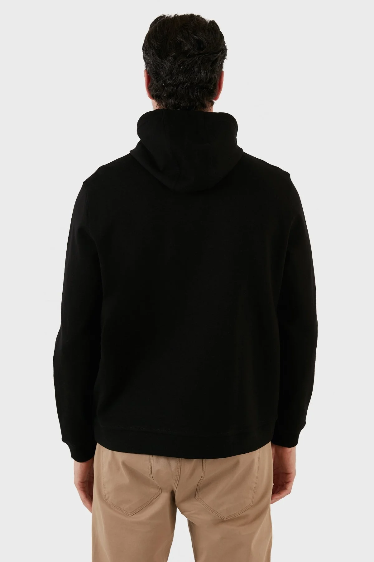 Exxe Pamuklu Baskılı Kanguru Cepli Kapüşonlu Erkek Sweat 6141003 SİYAH - 6