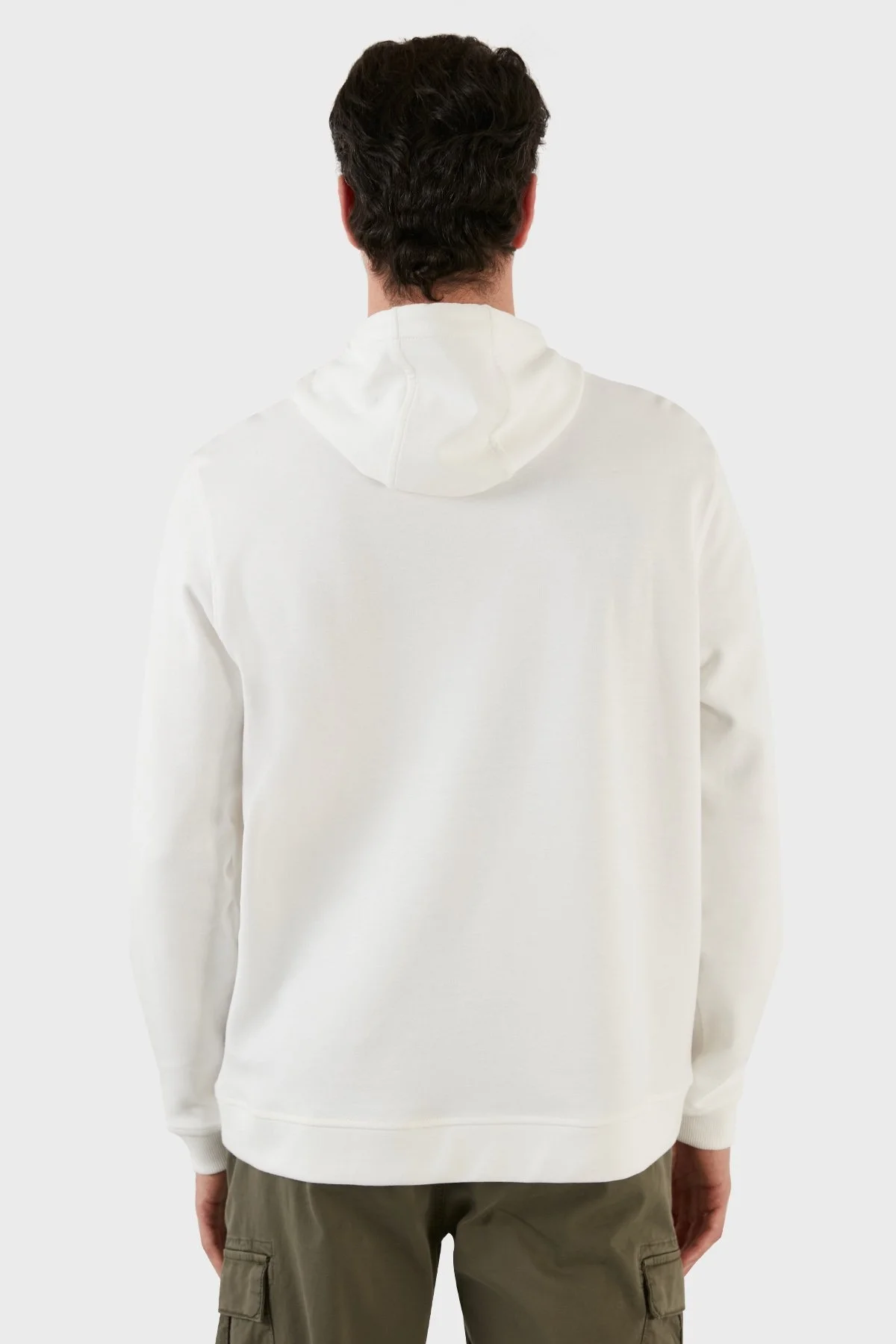 Exxe Pamuklu Baskılı Kanguru Cepli Kapüşonlu Erkek Sweat 6141005 EKRU - 4
