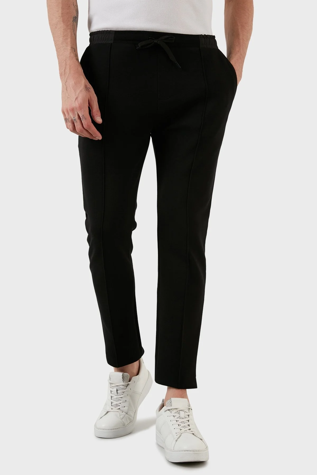 Exxe Pamuklu Belden Bağlamalı Cepli Jogger Erkek Pantolon 6143001 SİYAH - 2