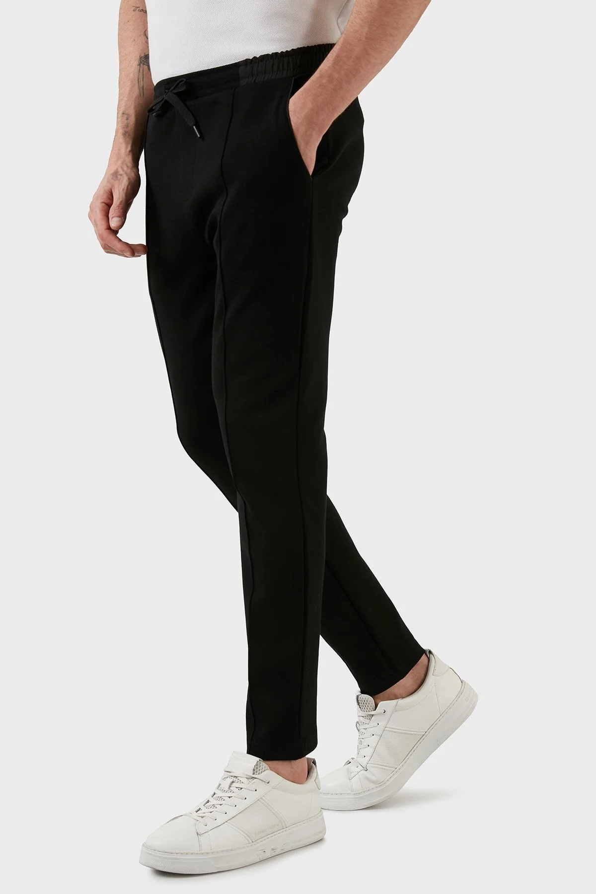 Exxe Pamuklu Belden Bağlamalı Cepli Jogger Erkek Pantolon 6143001 SİYAH - 3