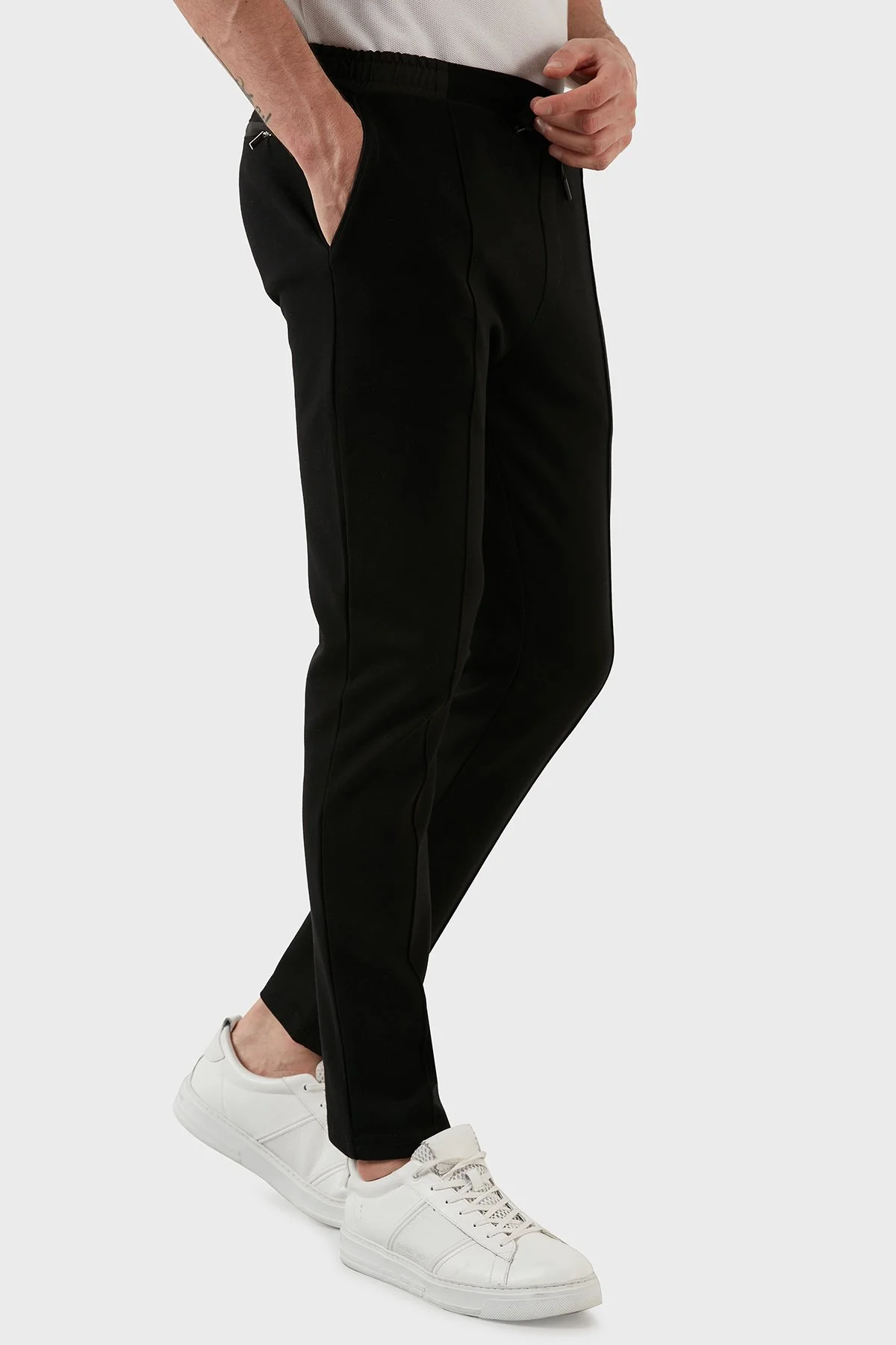 Exxe Pamuklu Belden Bağlamalı Cepli Jogger Erkek Pantolon 6143001 SİYAH - 4