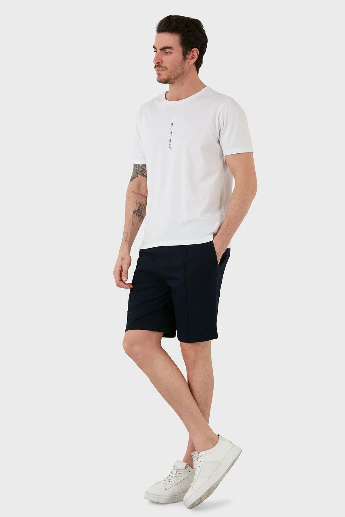 Exxe Pamuklu Cepli Belden Bağlamalı Erkek Short 6142001 LACİVERT - 2