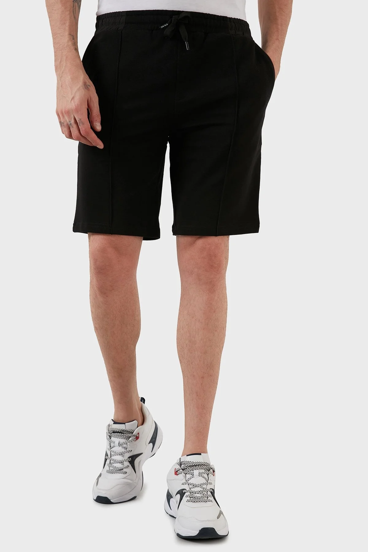 Exxe Pamuklu Cepli Belden Bağlamalı Erkek Short 6142001 SİYAH - 3