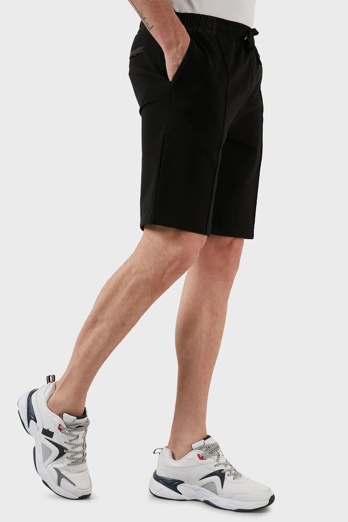 Exxe Pamuklu Cepli Belden Bağlamalı Erkek Short 6142001 SİYAH - 5