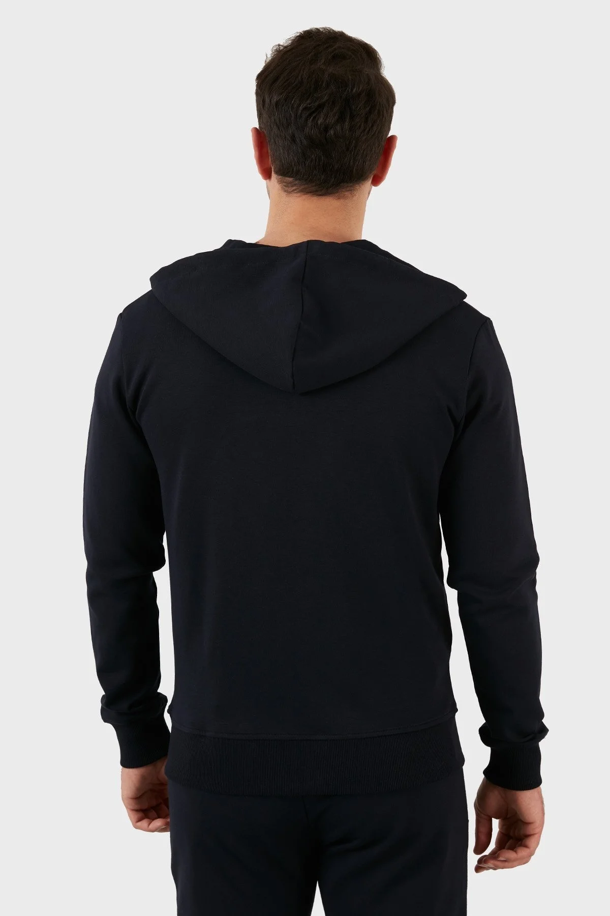 Exxe Pamuklu Cepli Fermuarlı Kapüşonlu Erkek Sweat 6141001 LACİVERT - 6