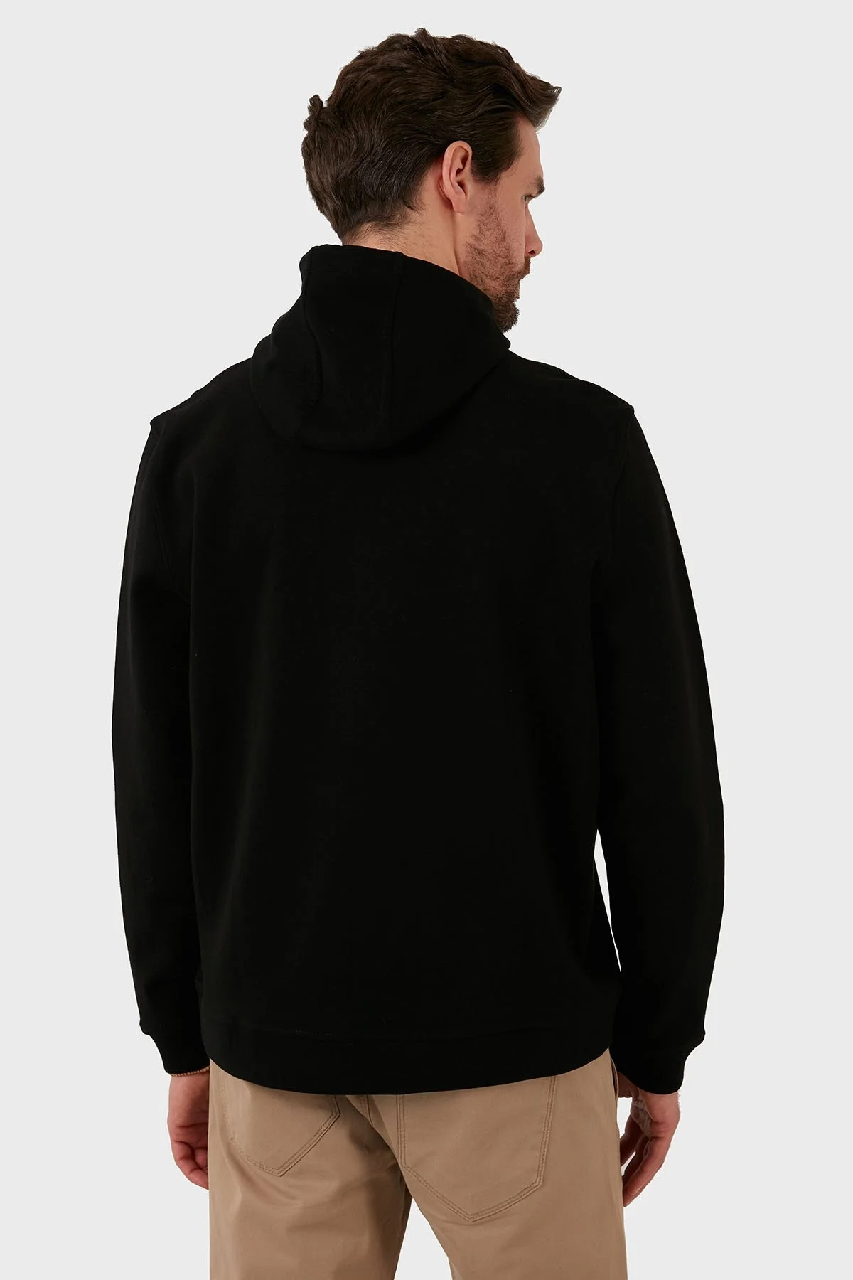 Exxe Pamuklu Kanguru Cepli Kapüşonlu Erkek Sweat 6141006 SİYAH - 6