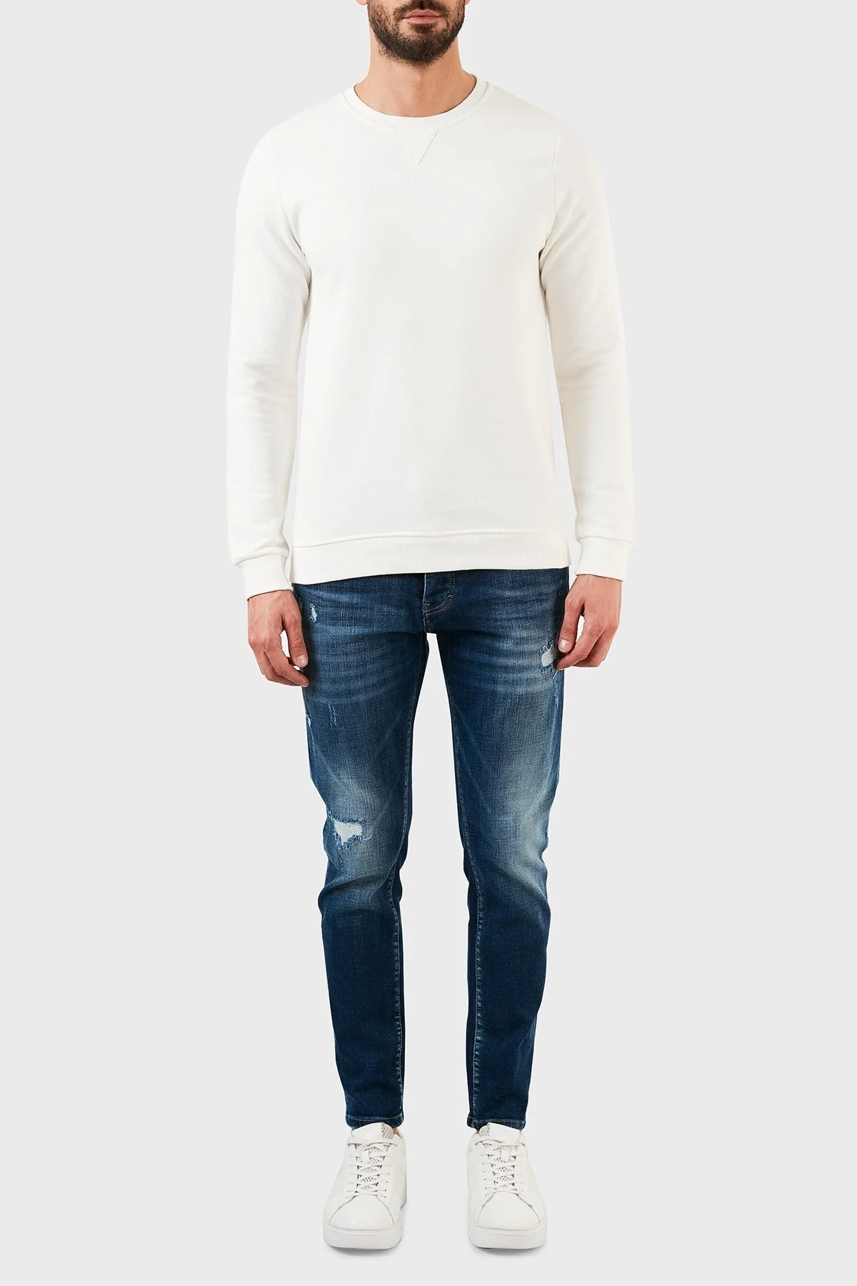 Exxe Pamuklu Normal Bel Dar Paça Slim Fit Jeans Erkek Kot Pantolon EX1003K009BARTEZ LACİVERT - 1