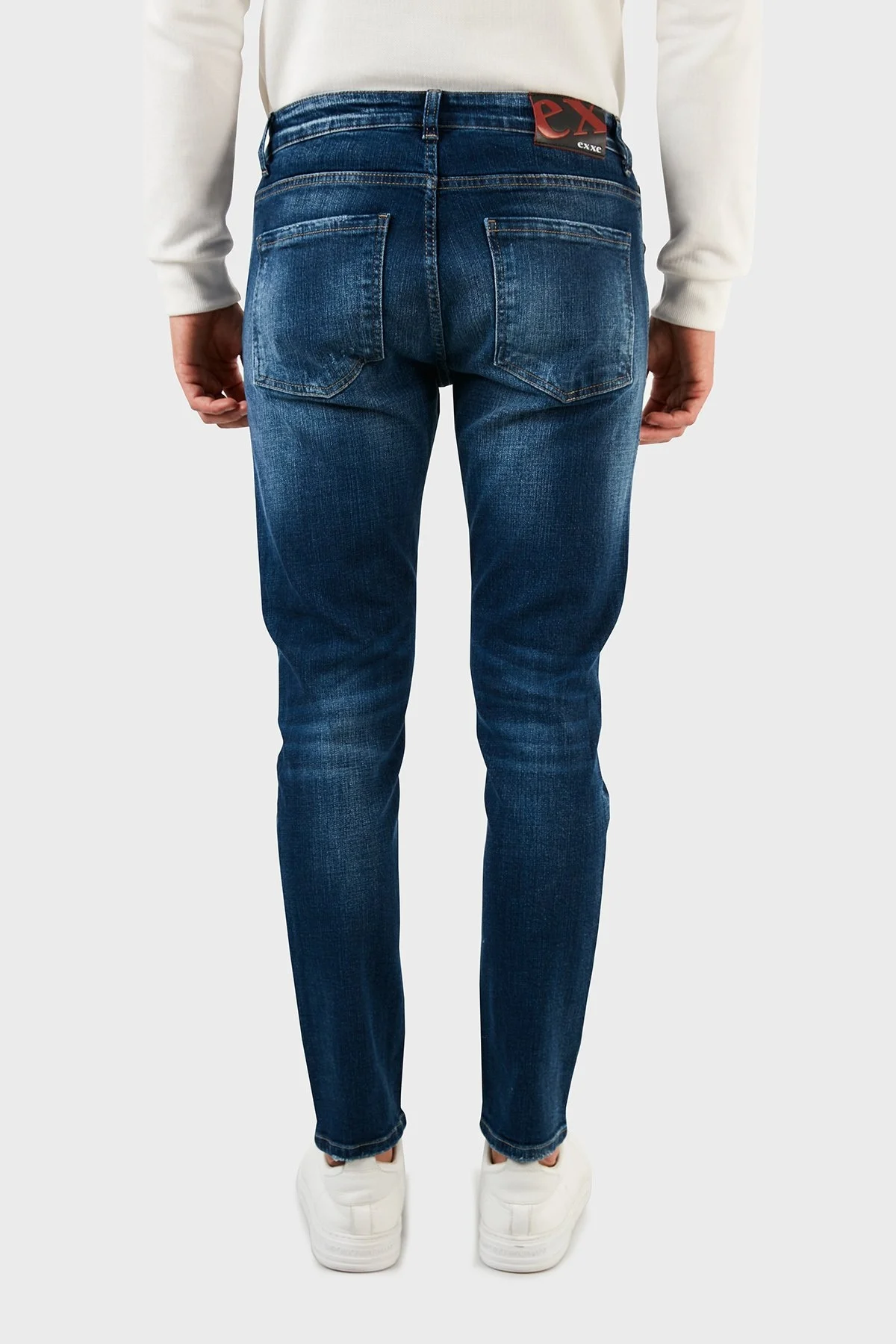 Exxe Pamuklu Normal Bel Dar Paça Slim Fit Jeans Erkek Kot Pantolon EX1003K009BARTEZ LACİVERT - 4